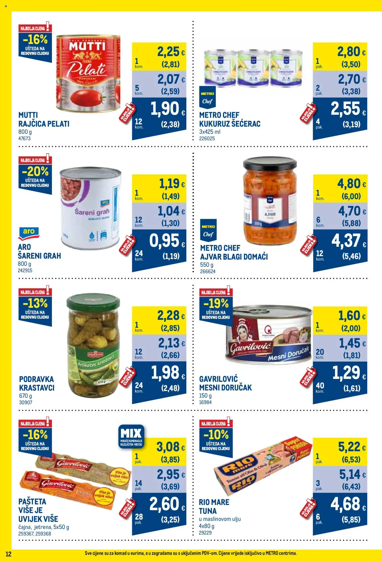 Metro katalog | vrijedi od 01.07.2026 | Stranica: 12 | Proizvodi: Grah, Pašteta, Rajčica, Tuna