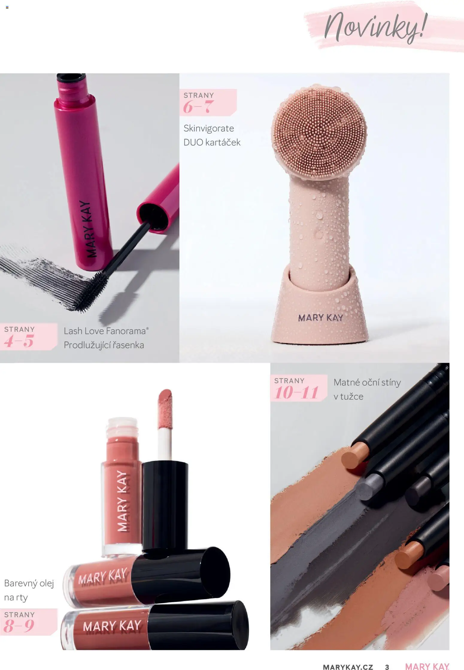 Mary Kay kniha o kráse od 01.07.2026 | Strana: 3 | Produkty: Olej, Řasenka, Oční stíny
