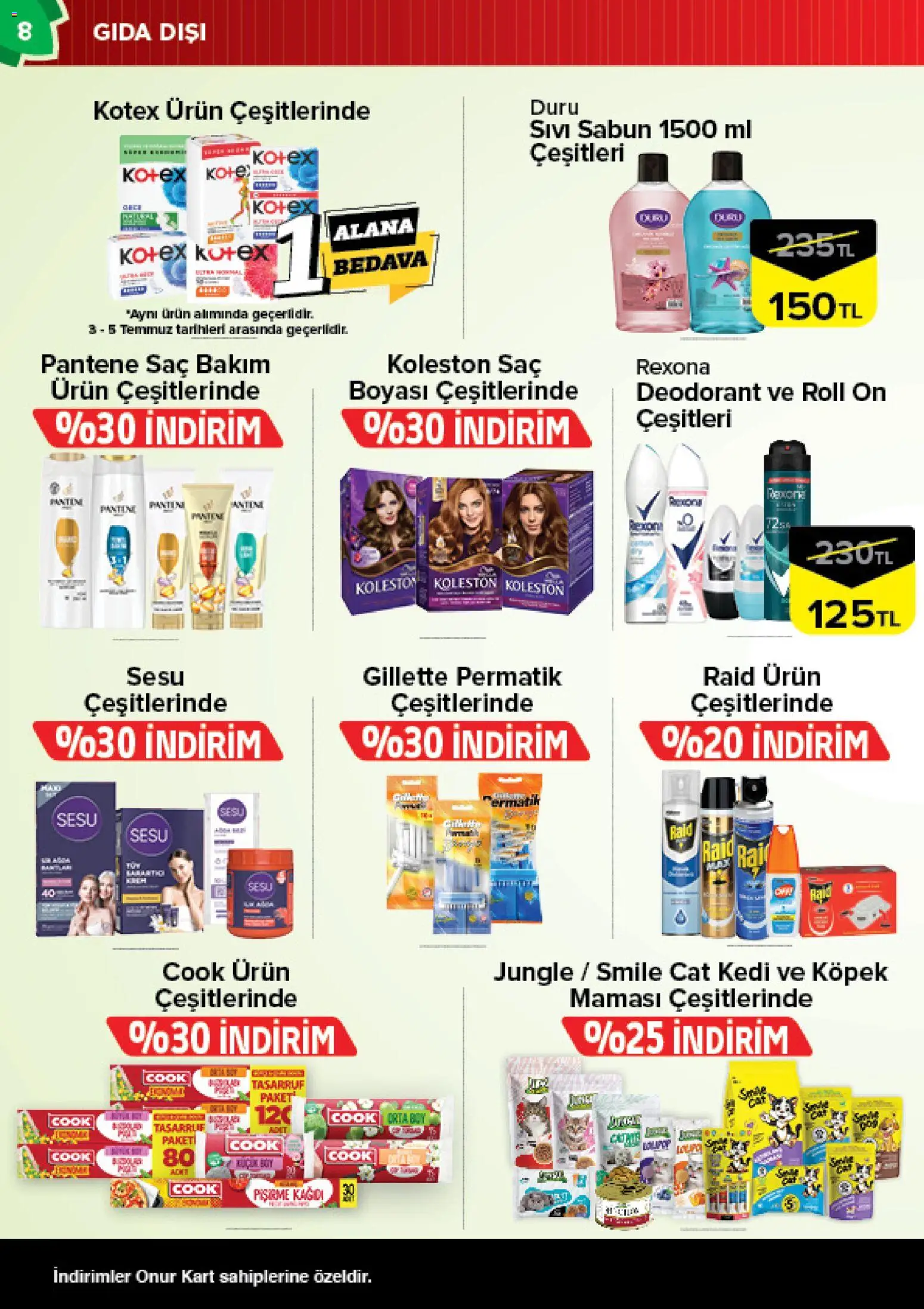 Onur Market Katalog - 30 Haziran 2026 tarihinden itibaren geçerlidir | Sayfa: 8 | Ürünler: Sabun, Deodorant
