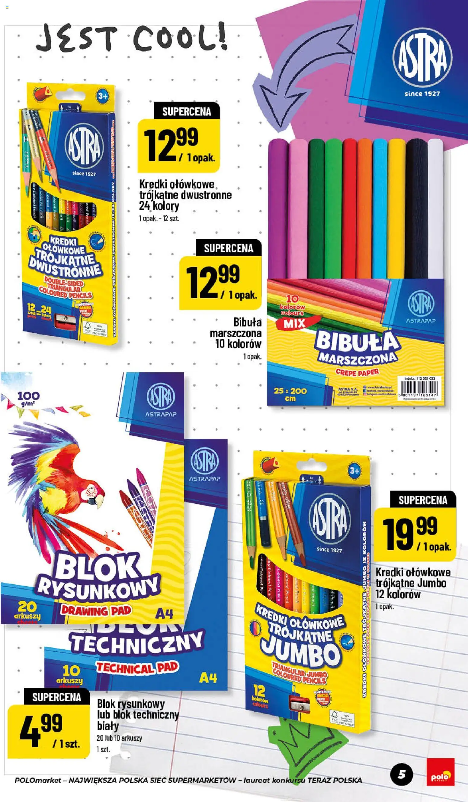 Nowa POLOmarket gazetka od jutra 24.07.2026 | Strona: 5 | Produkty: Kredki