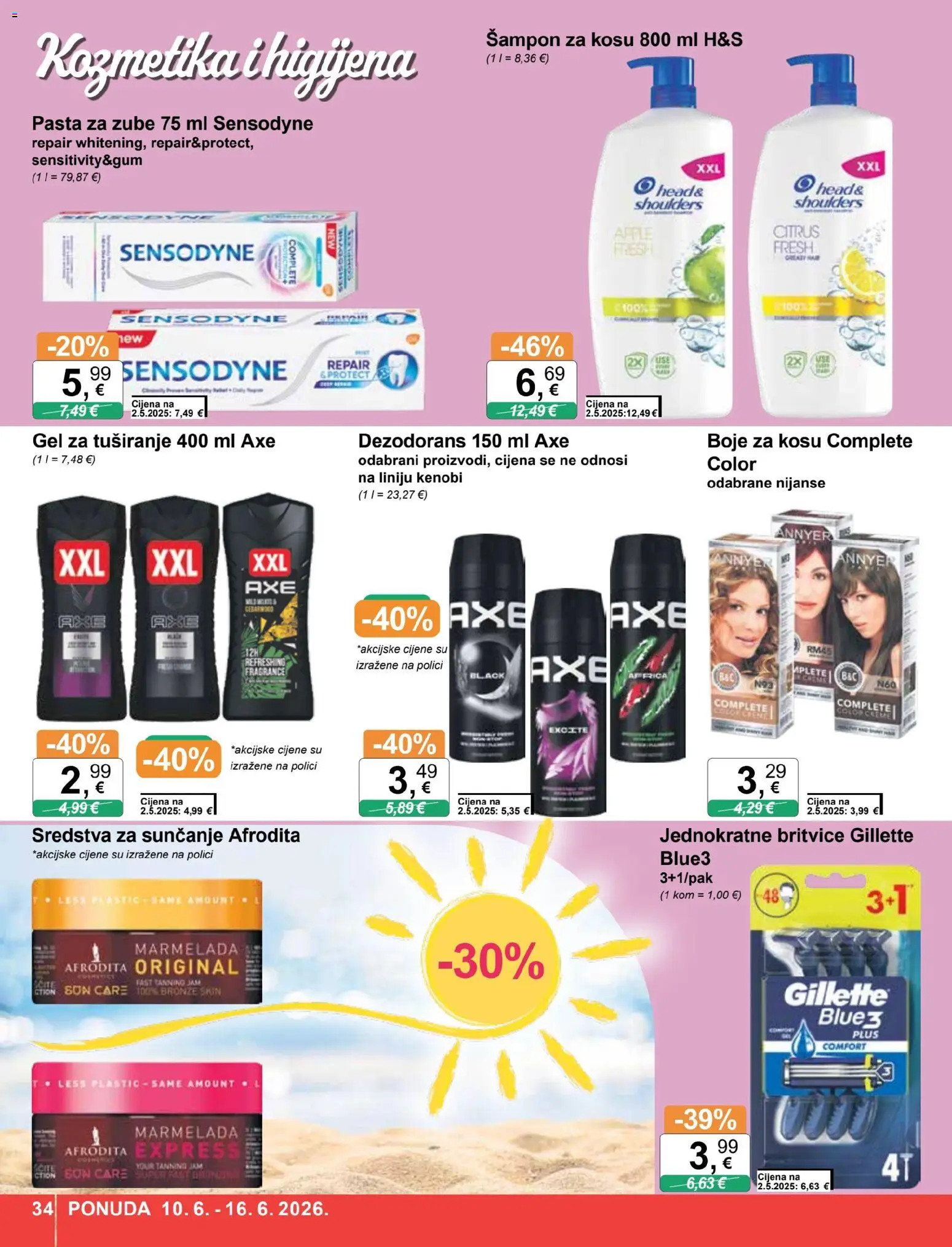 KTC katalog | vrijedi od 10.06.2026 | Stranica: 34 | Proizvodi: Šampon, Dezodorans, Pasta, Sensodyne