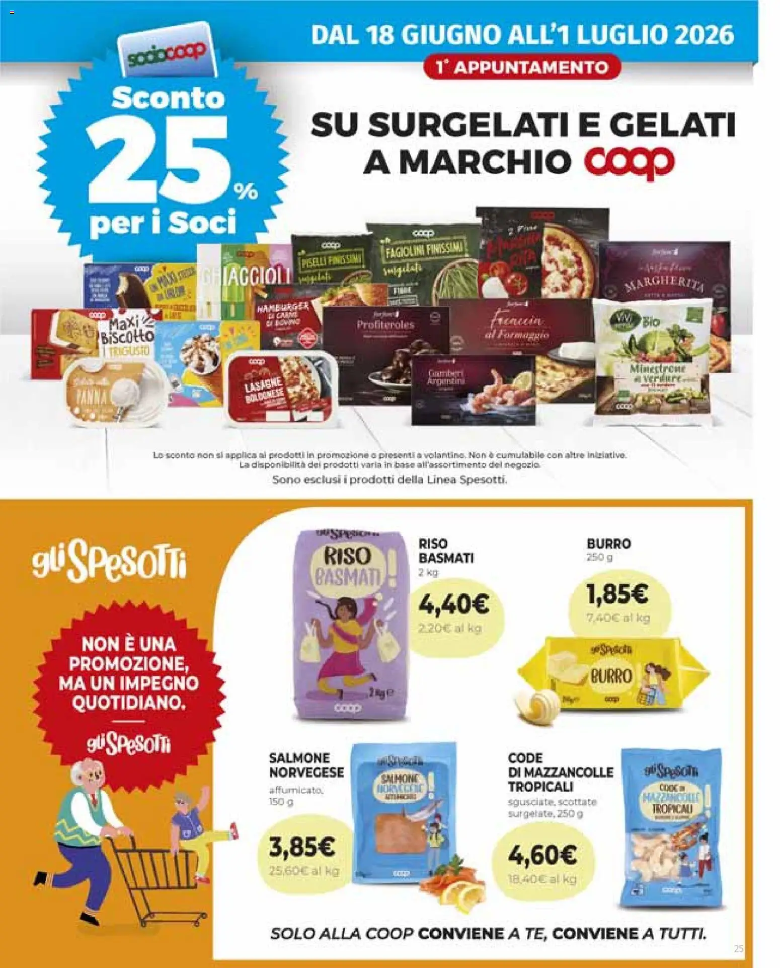 Volantino Ipercoop del 18.06.2026 | Pagina: 25 | Prodotti: Riso, Ghiaccioli, Mazzancolle, Fagiolini