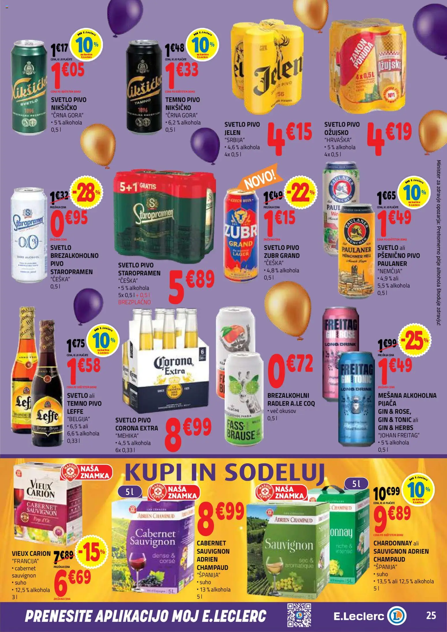 Novi E.leclerc katalog ponudbe – veljaven od 21.10.2026 | Stran: 25 | Izdelki: Radler, Pivo, Gin