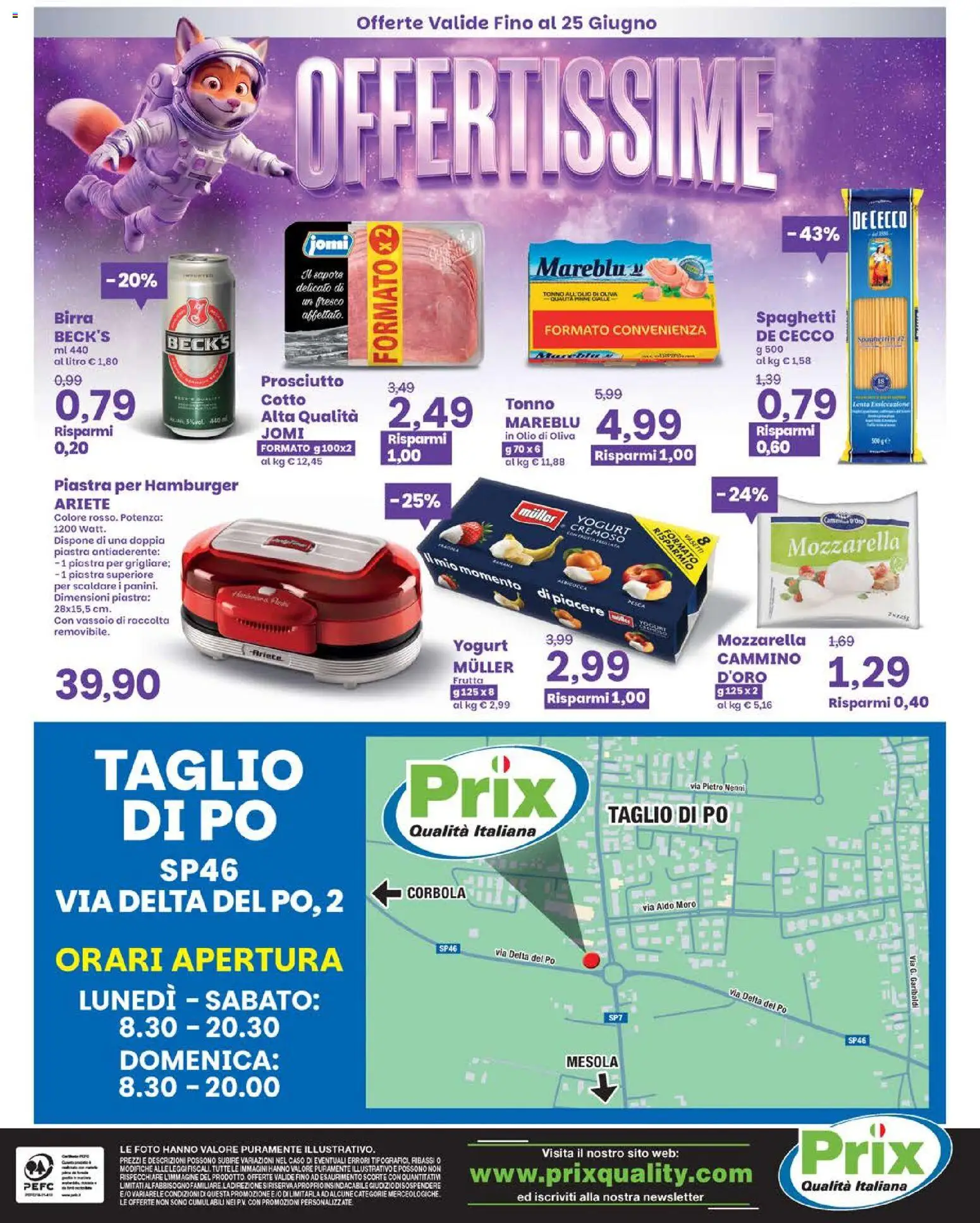 Volantino Prix del 15.06.2026 | Pagina: 24 | Prodotti: Frutta, Tonno, Hamburger, Olio di Oliva