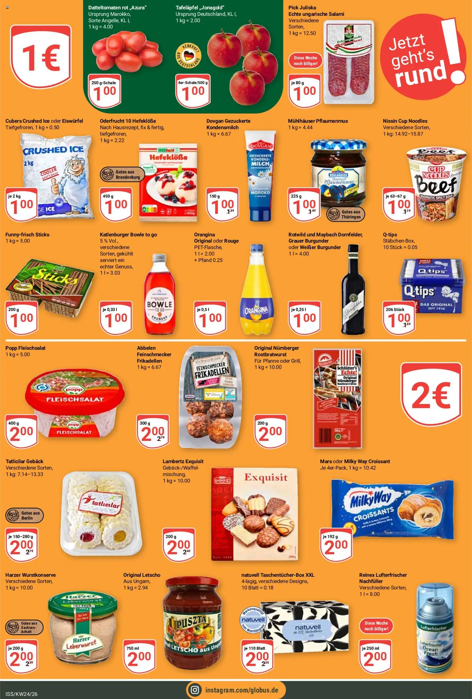 Globus Prospekt – gültig ab 08.06.2026 | Seite: 25 | Produkte: Milch, Rouge, Mars, Croissant