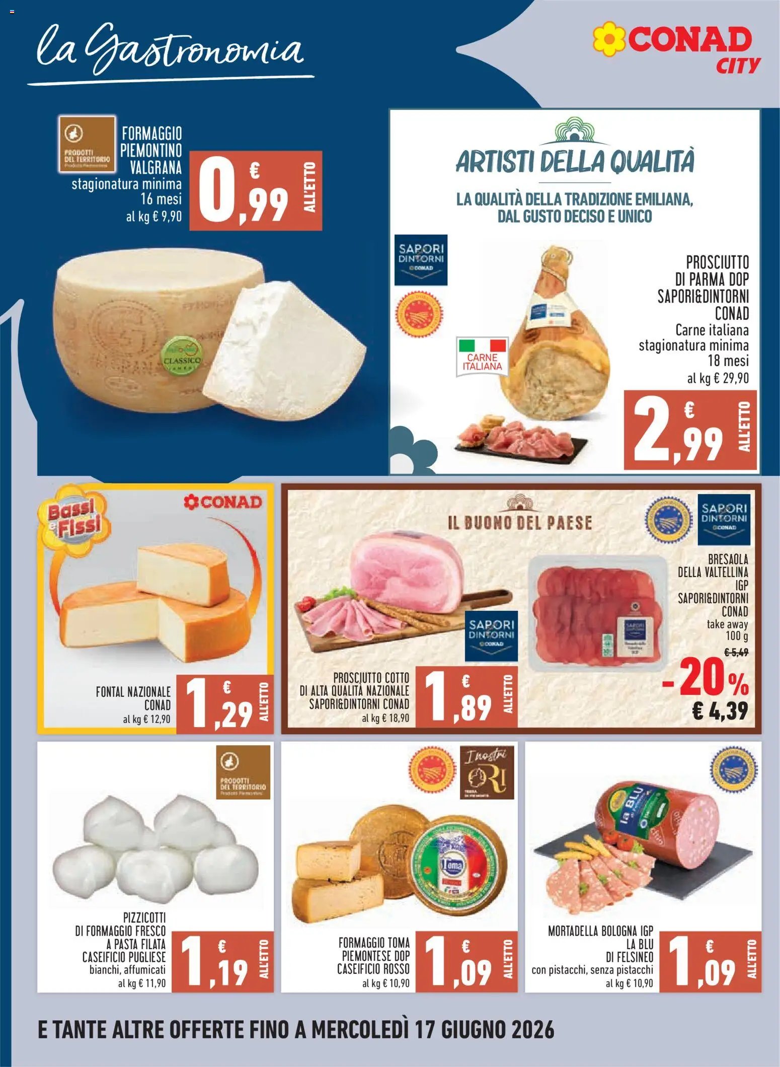 Volantino Conad del 04.06.2026 | Pagina: 8 | Prodotti: Prosciutto di Parma, Formaggio, Prosciutto, Mortadella