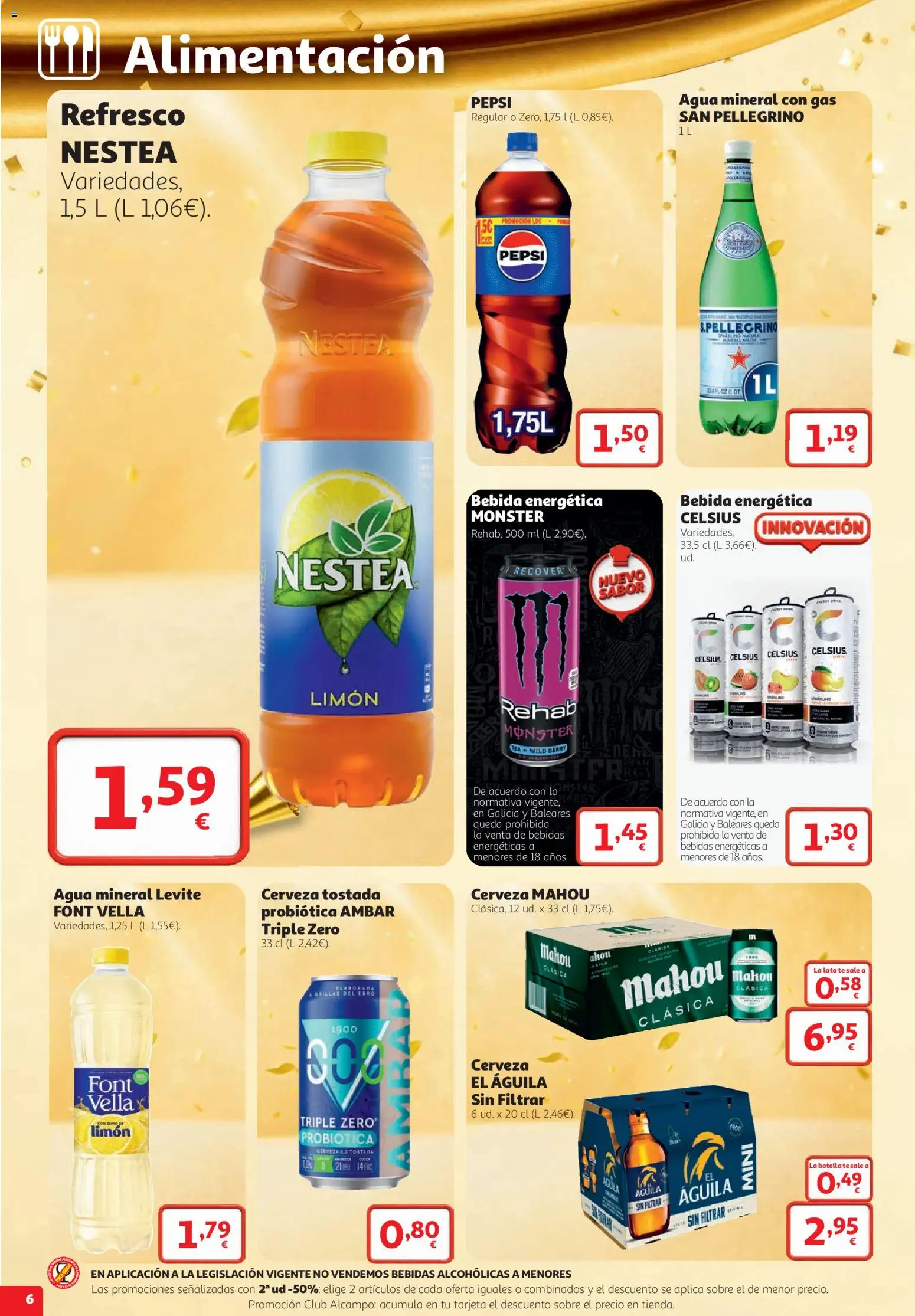 Alcampo folleto Ávila │ válido desde el 22/10/2026 | Página: 6 | Productos: Zumo, Té, Pepsi, Bebidas