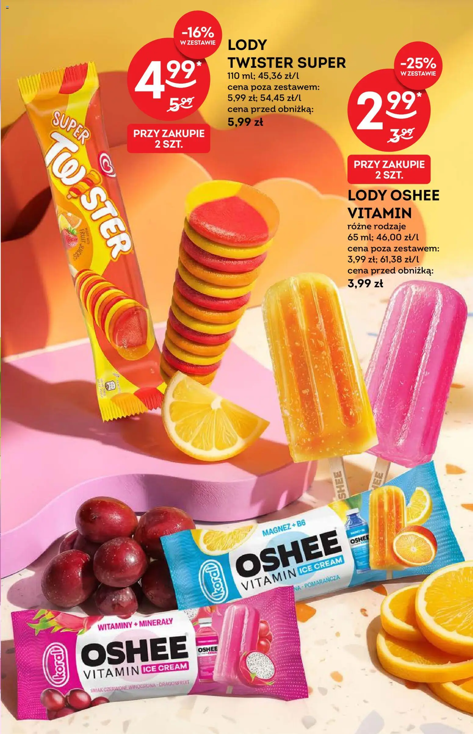 Żabka gazetka - Katalog lodowy od 09.09.2026 | Strona: 7 | Produkty: Winogrona, Lody twister, Oshee, Lody
