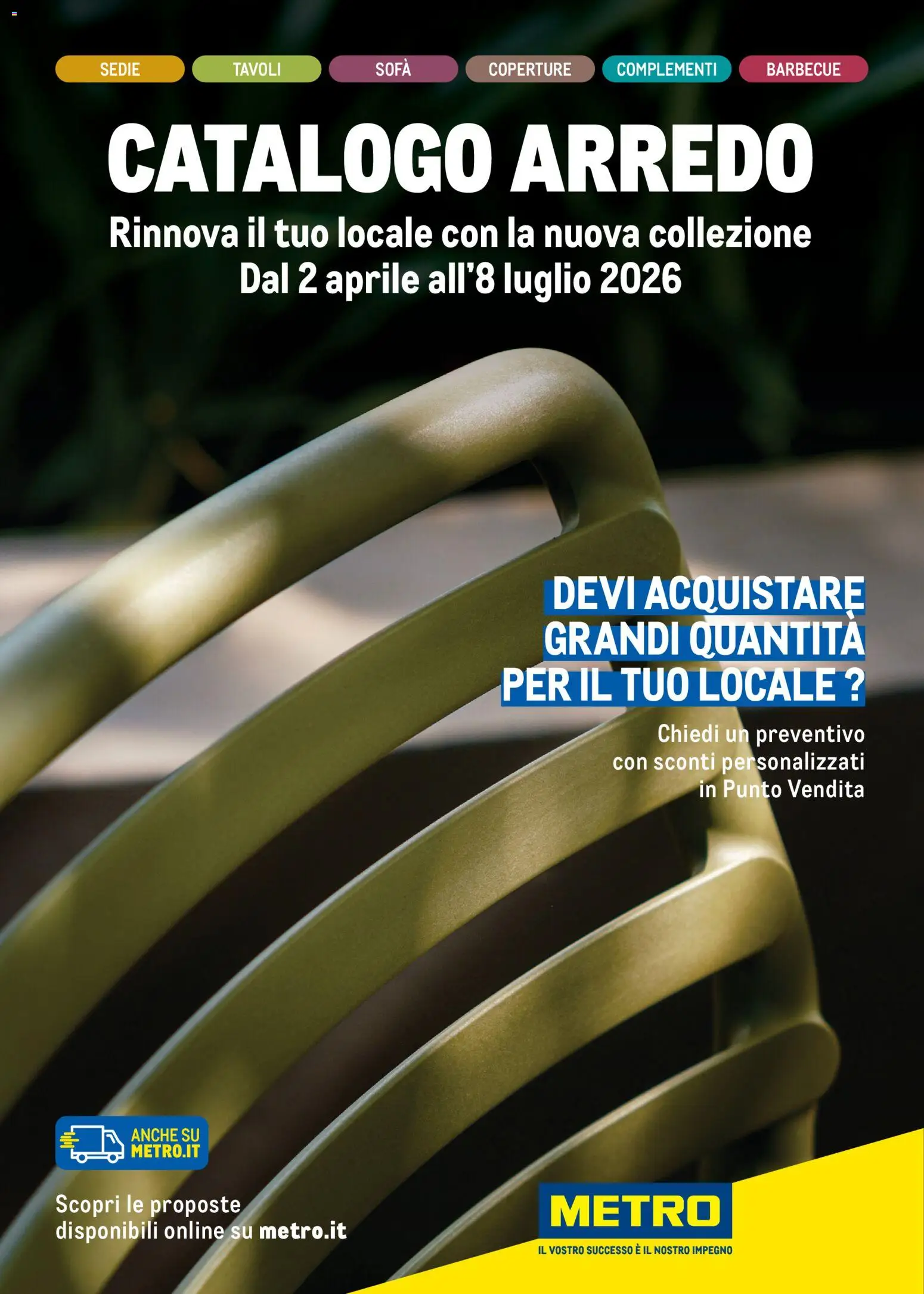 Volantino Metro del 02.04.2026 | Pagina: 1 | Prodotti: Barbecue, Sofá
