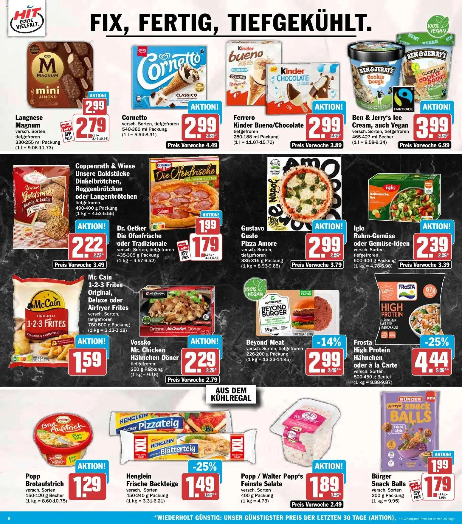 HIT Prospekt – gültig ab 26.10.2026 | Seite: 8 | Produkte: Hahnchen, McCain, Ofenfrische, Pizza
