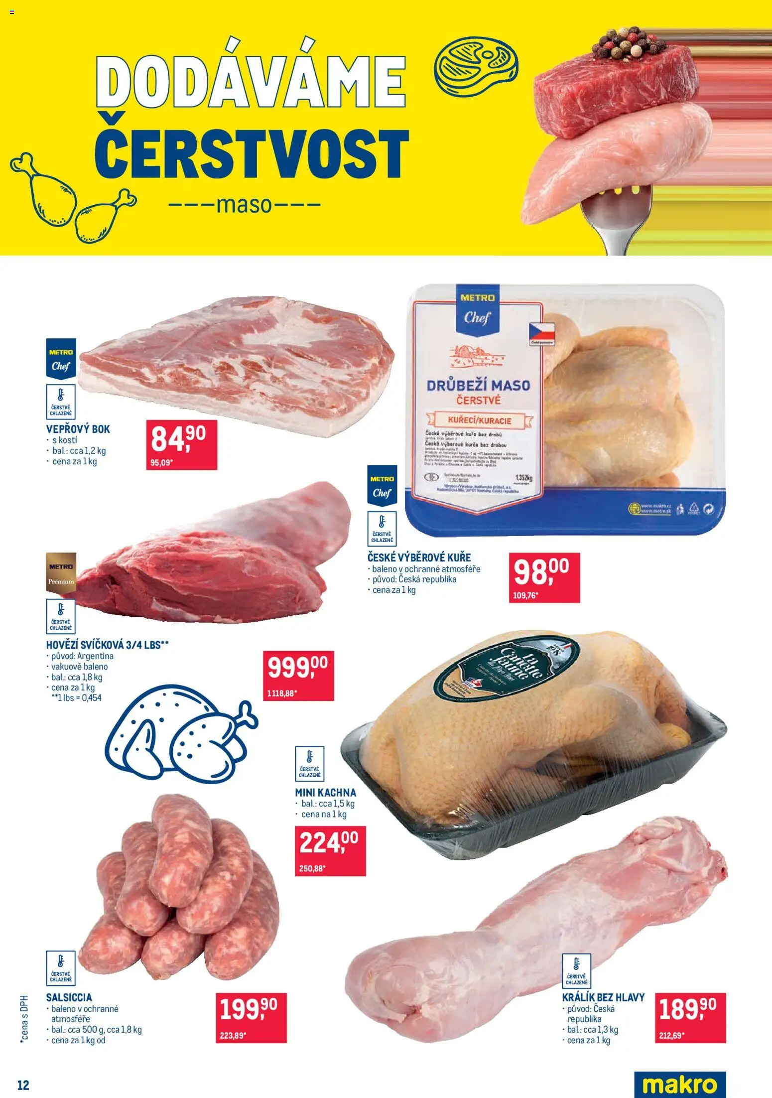 Makro leták - Pro milovníky jídla od 23.09.2026 | Strana: 12 | Produkty: Hovězí, Vepřový bok, Salsiccia, Kuře