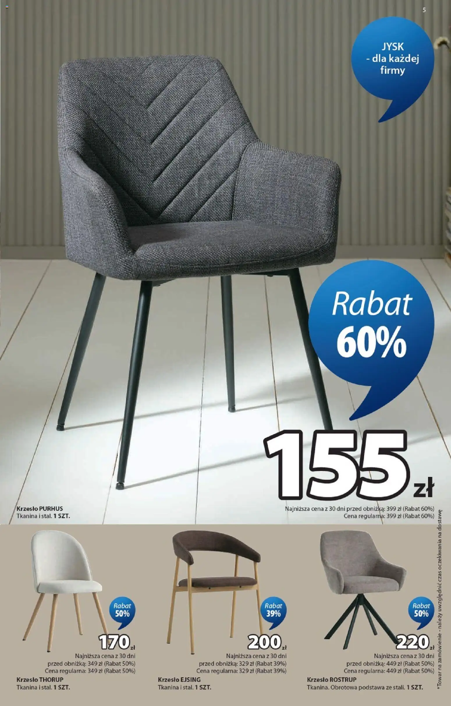 JYSK gazetka od 23.09.2026 | Strona: 5 | Produkty: Krzesło