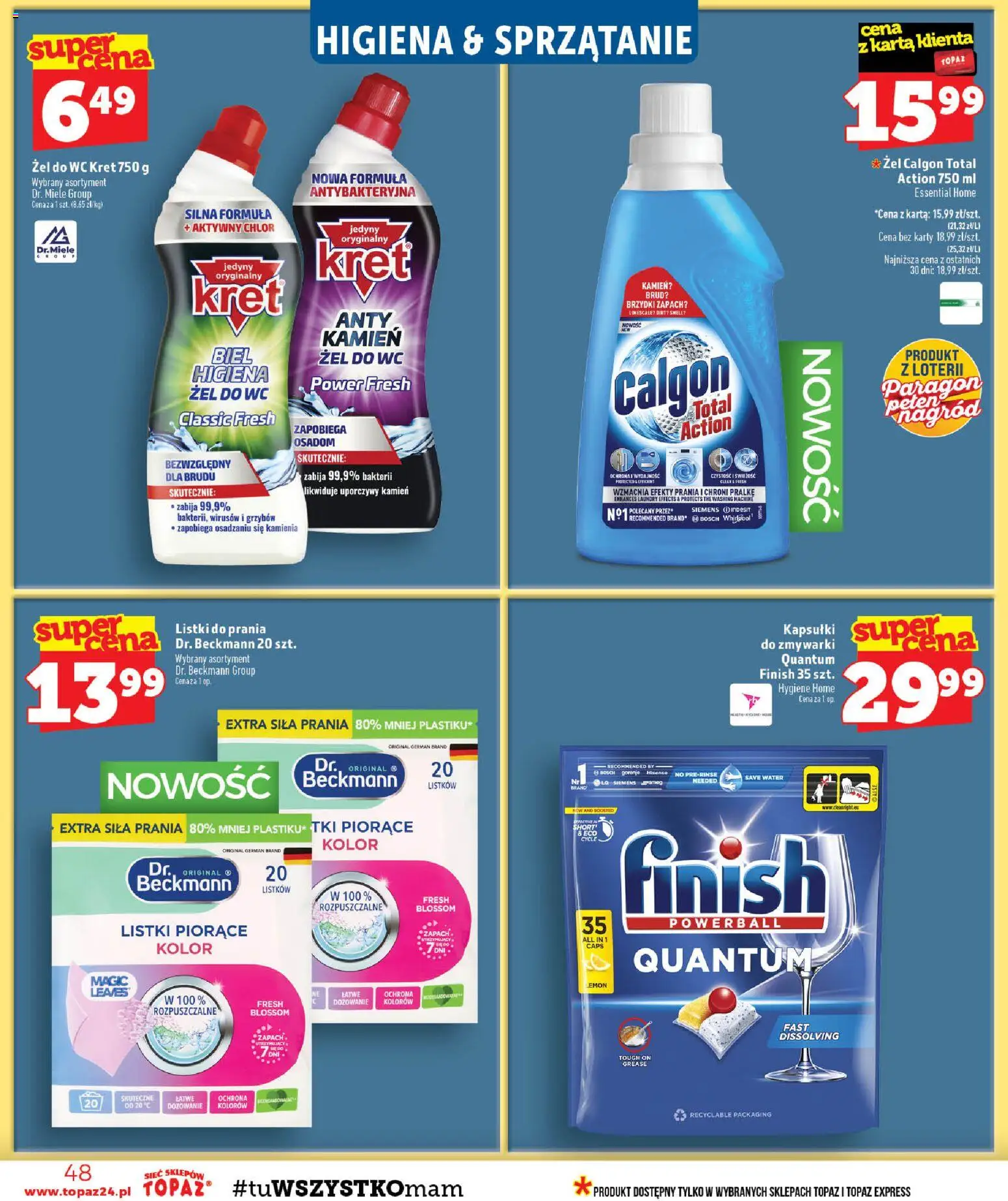 Topaz gazetka od 24.09.2026 | Strona: 48 | Produkty: Karta, Żel do WC, Zapach, Finish