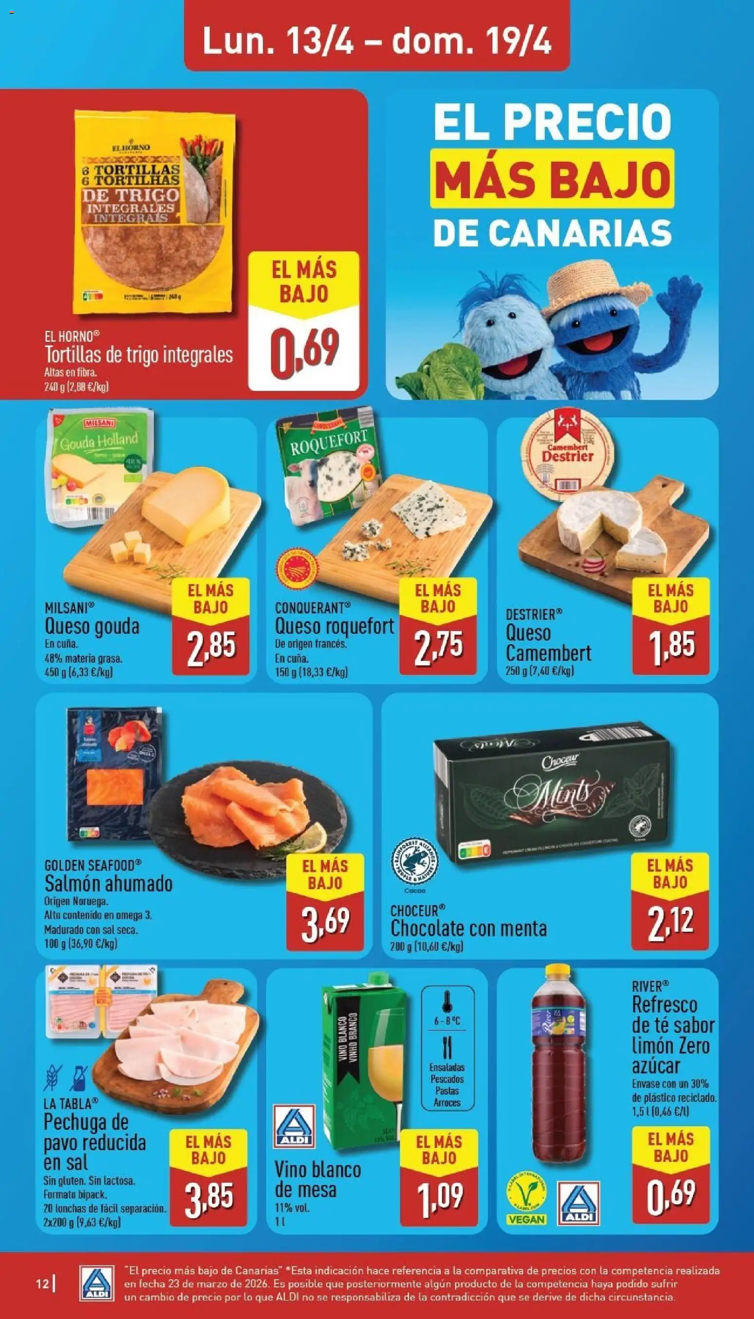 Aldi folleto Canarias │ válido desde el 13.04.2026 | Página: 12 | Productos: El horno, Chocolate, Té, Salmón ahumado