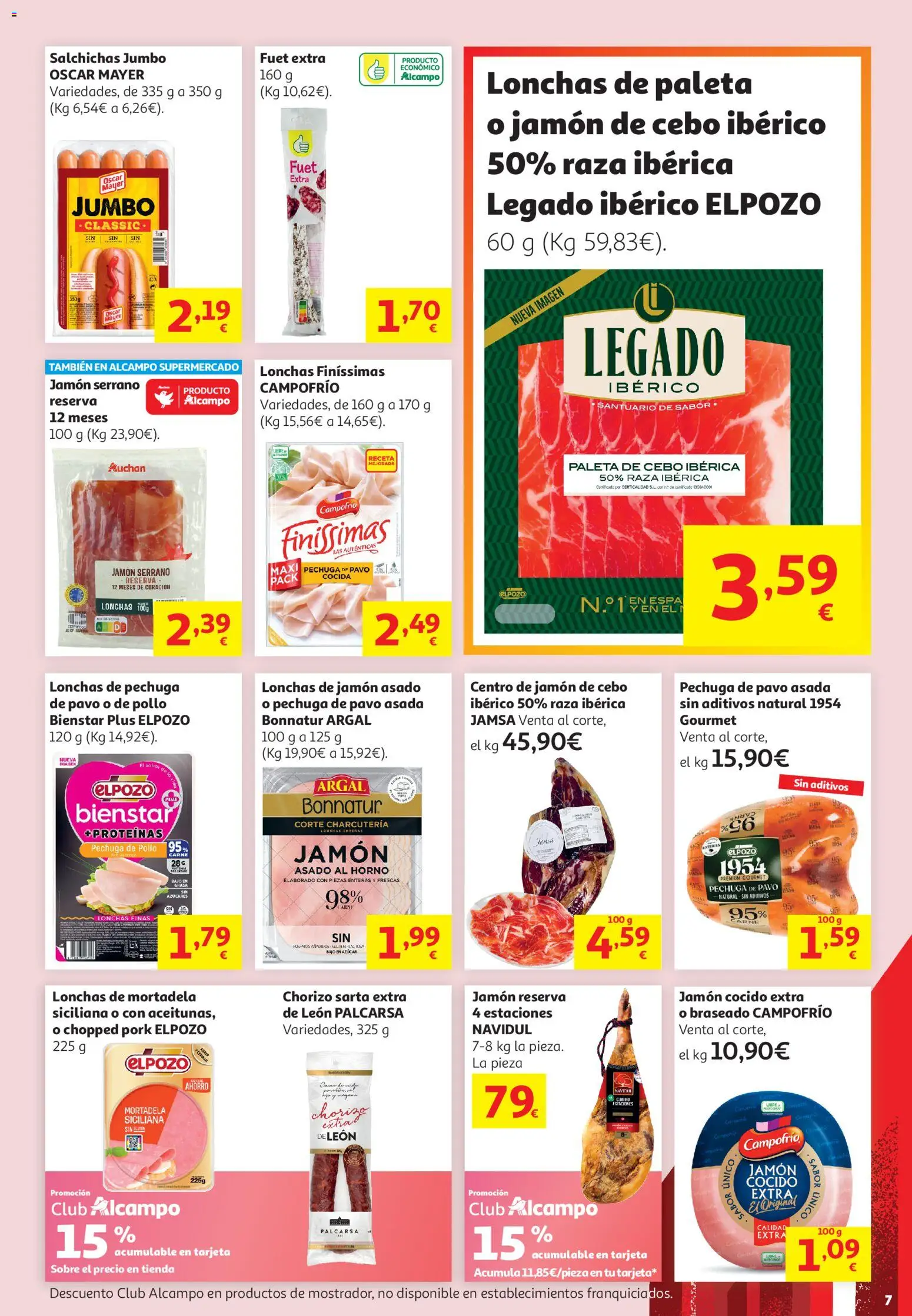 Alcampo - HG General │ válido desde el 16.06.2026 | Página: 7 | Productos: Jamón serrano, Jamón cocido, Té, Mortadela