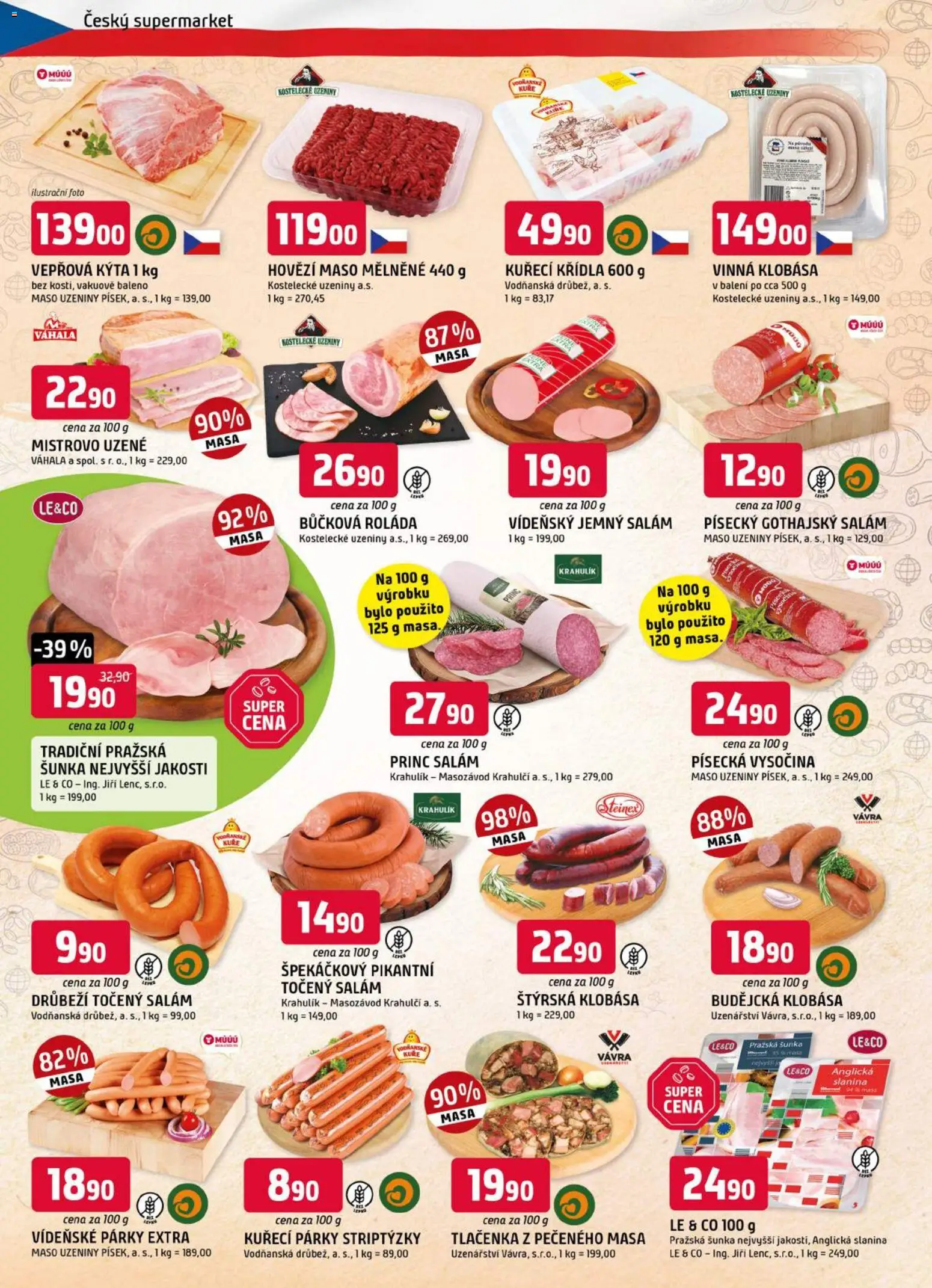 Trefa leták od 21.10.2026 | Strana: 2 | Produkty: Uzeniny, Gothajský salám, Kuře, Vepřová Kýta