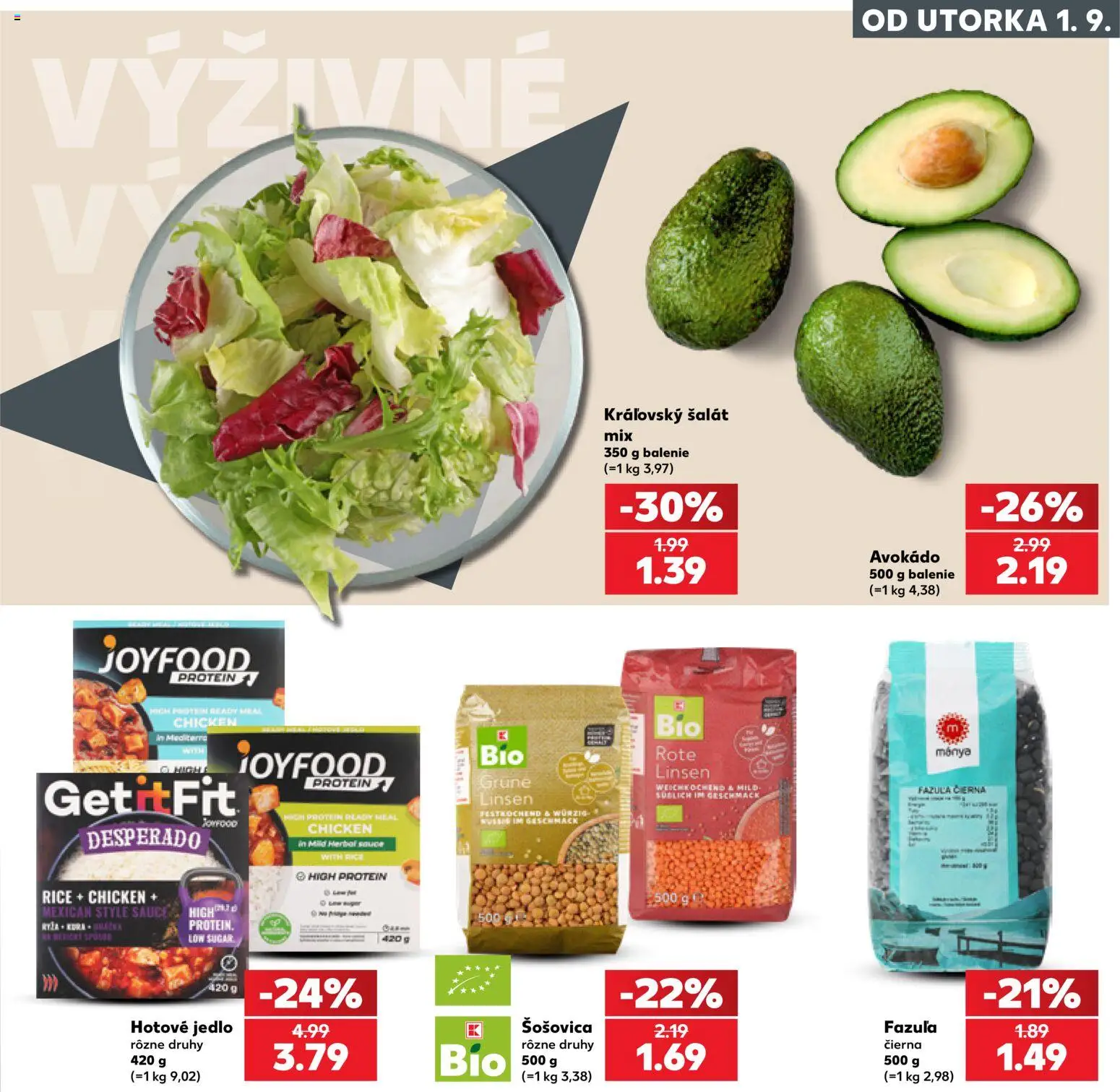 Kaufland SK akciós ujság - amely érvényes a következő dátumtól: 2026.09.01. | Oldal: 25 | Termékek: Protein, Avokádó