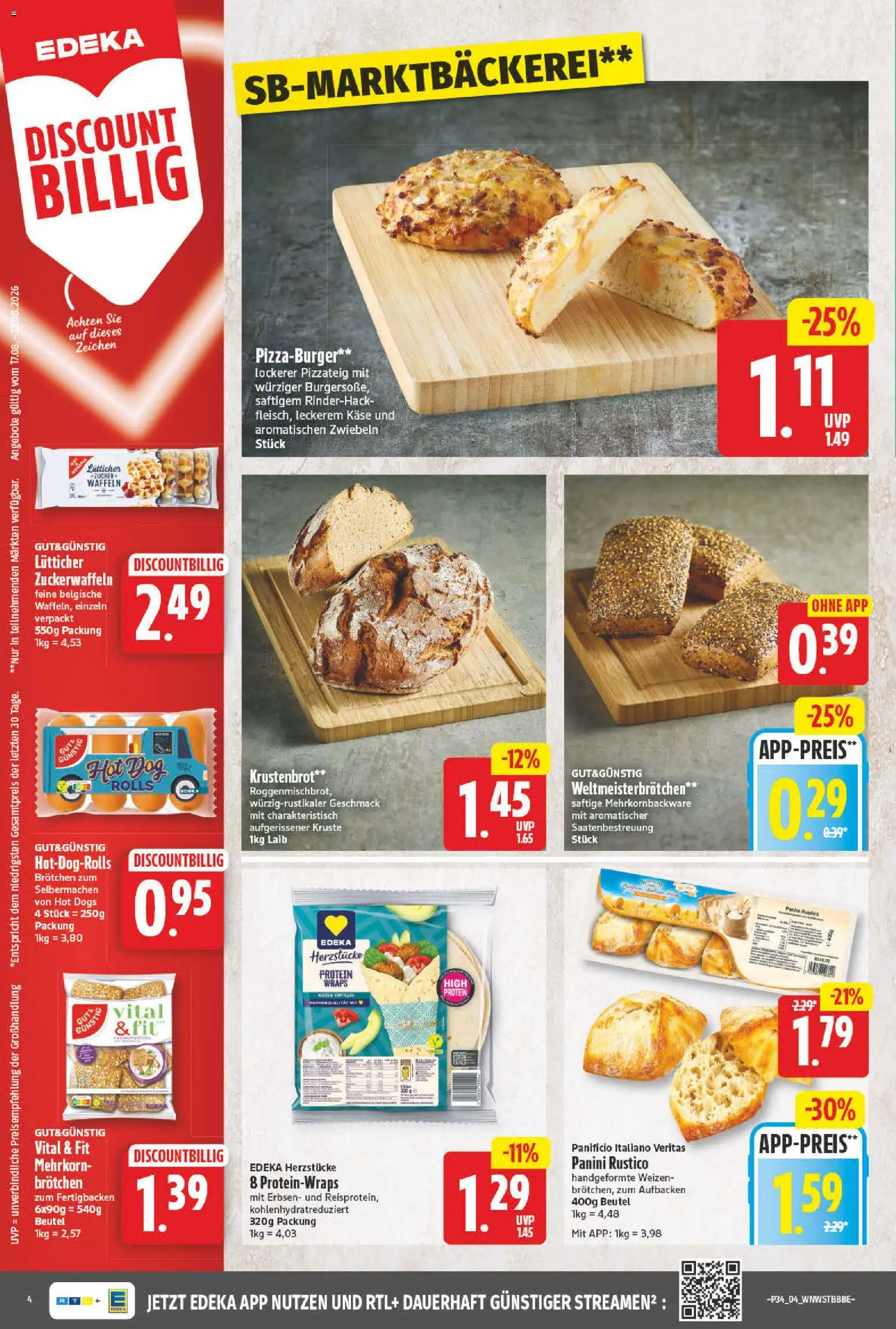 NP Discount Prospekt – gültig ab 17.08.2026 | Seite: 4 | Produkte: Käse, Waffeln, Zwiebeln, Erbsen