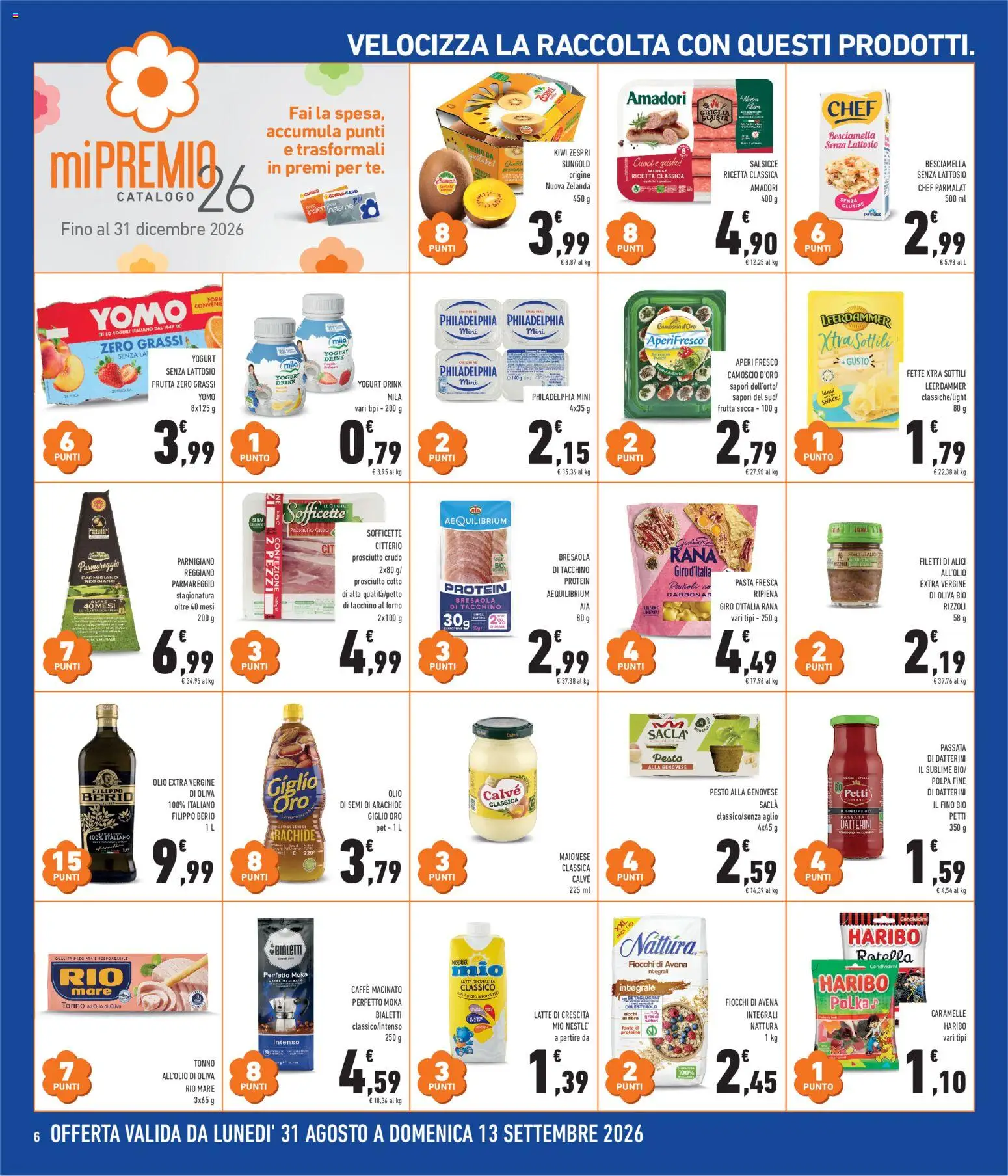 Volantino Conad del 02/09/2026 | Pagina: 6 | Prodotti: Olio di semi, Caffè, Fiocchi, Salsicce