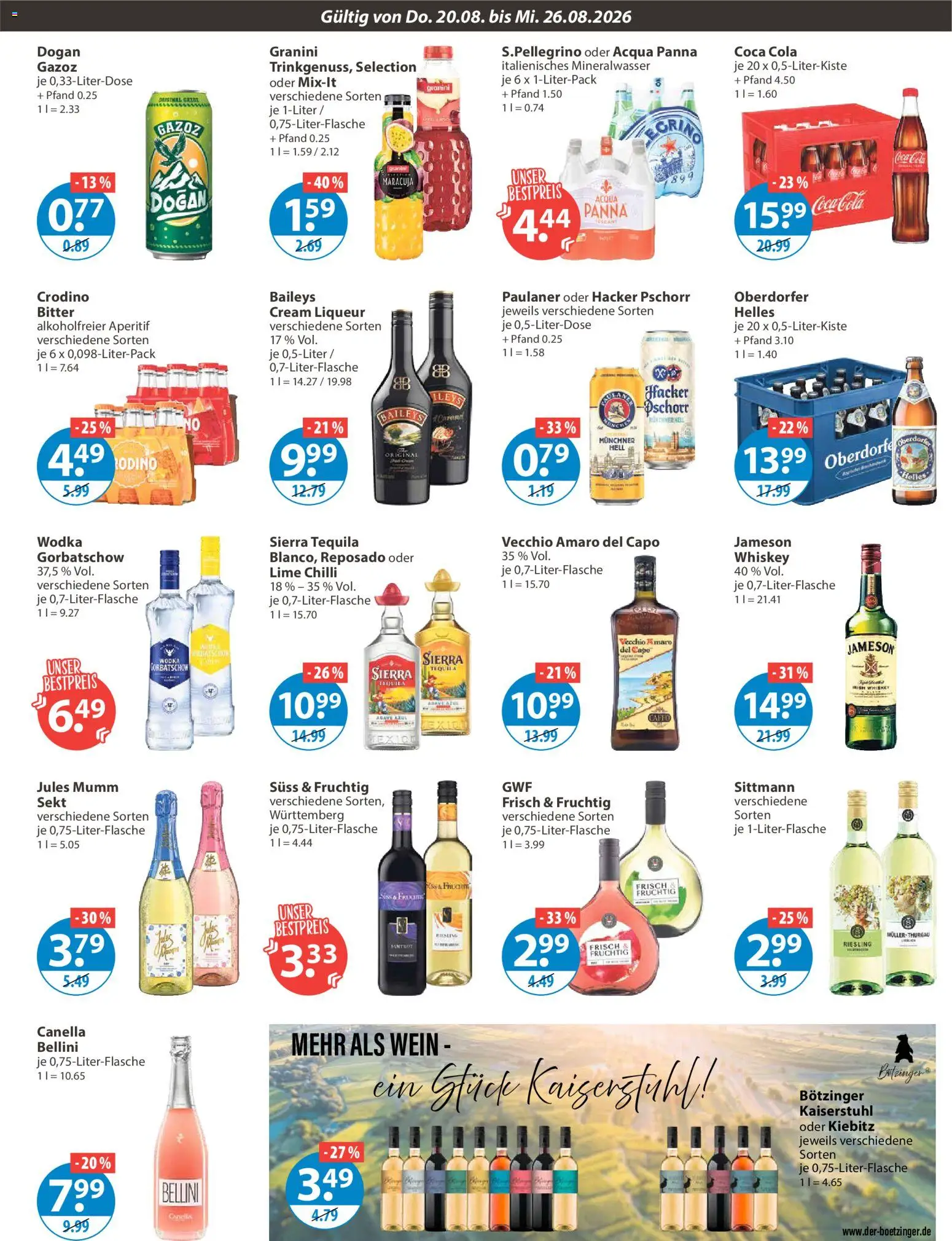 V-Markt Angebote – gültig ab 20.08.2026 | Seite: 9 | Produkte: Coca cola, Jules mumm, Mineralwasser, Tequila