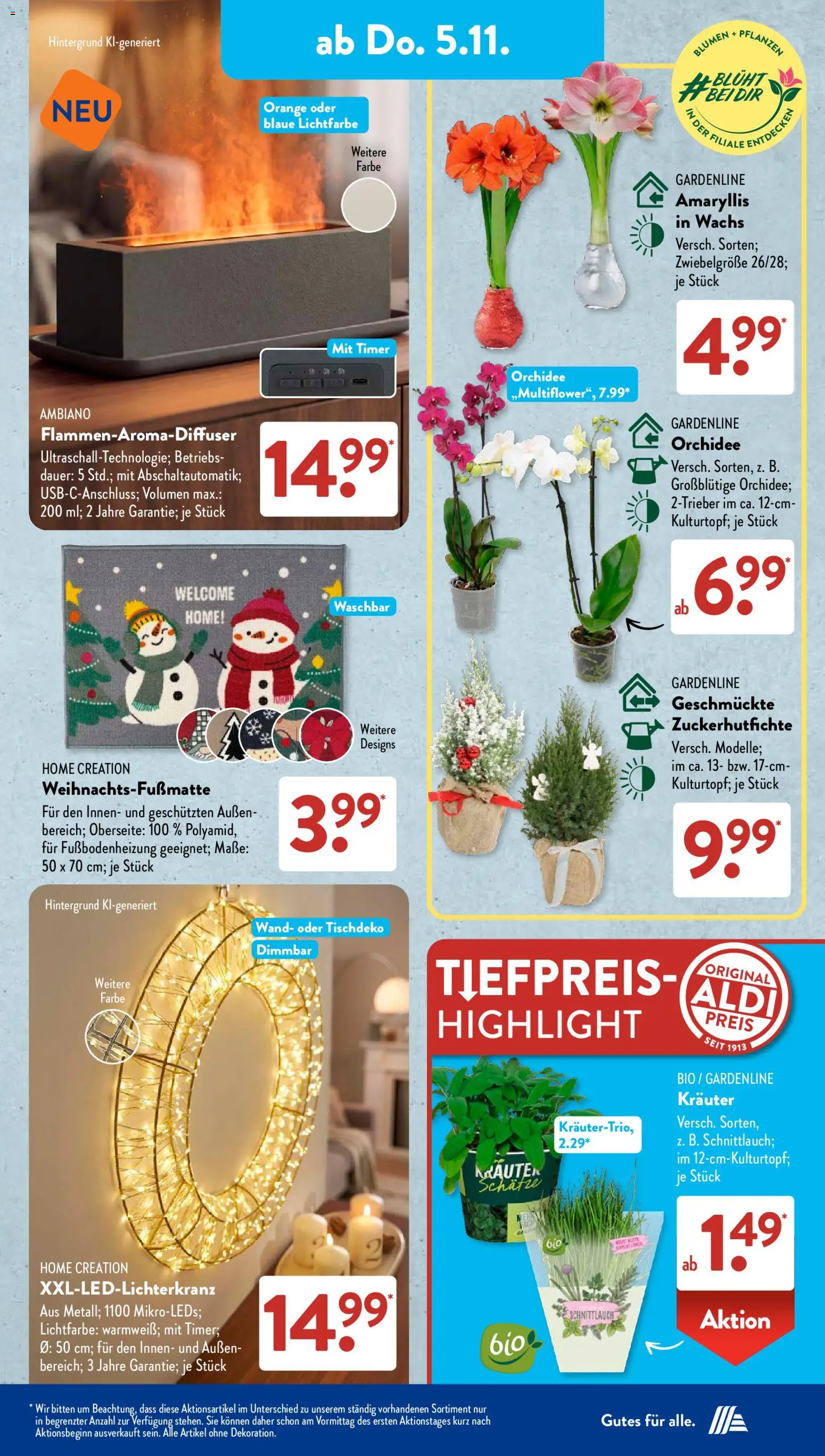 Aldi Süd Prospekt – gültig ab 02.11.2026 | Seite: 9 | Produkte: Orchidee, Blumen, Home creation