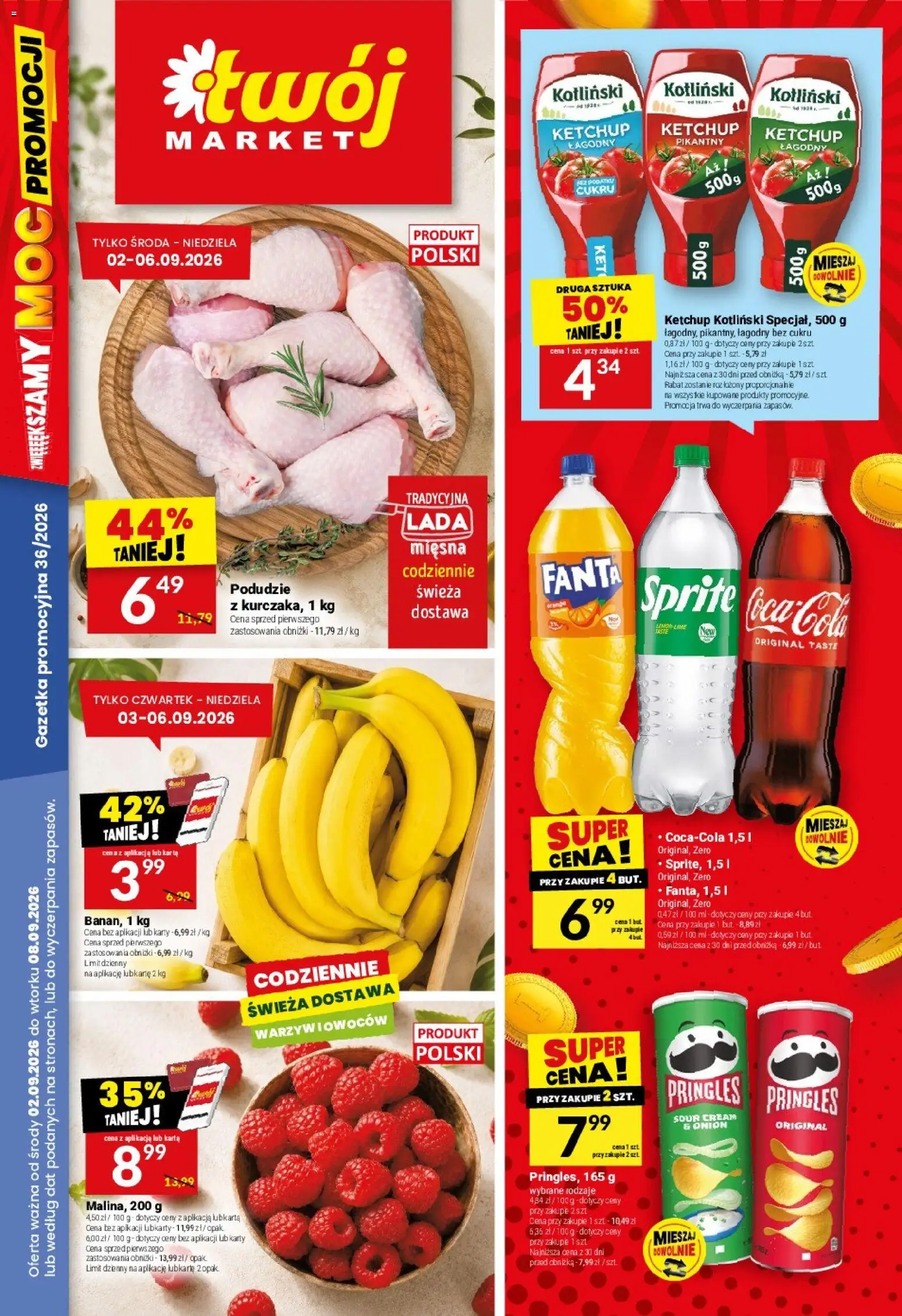 Twój Market gazetka od 02.09.2026 | Strona: 1 | Produkty: Karta, Ketchup, Sprite, Coca cola