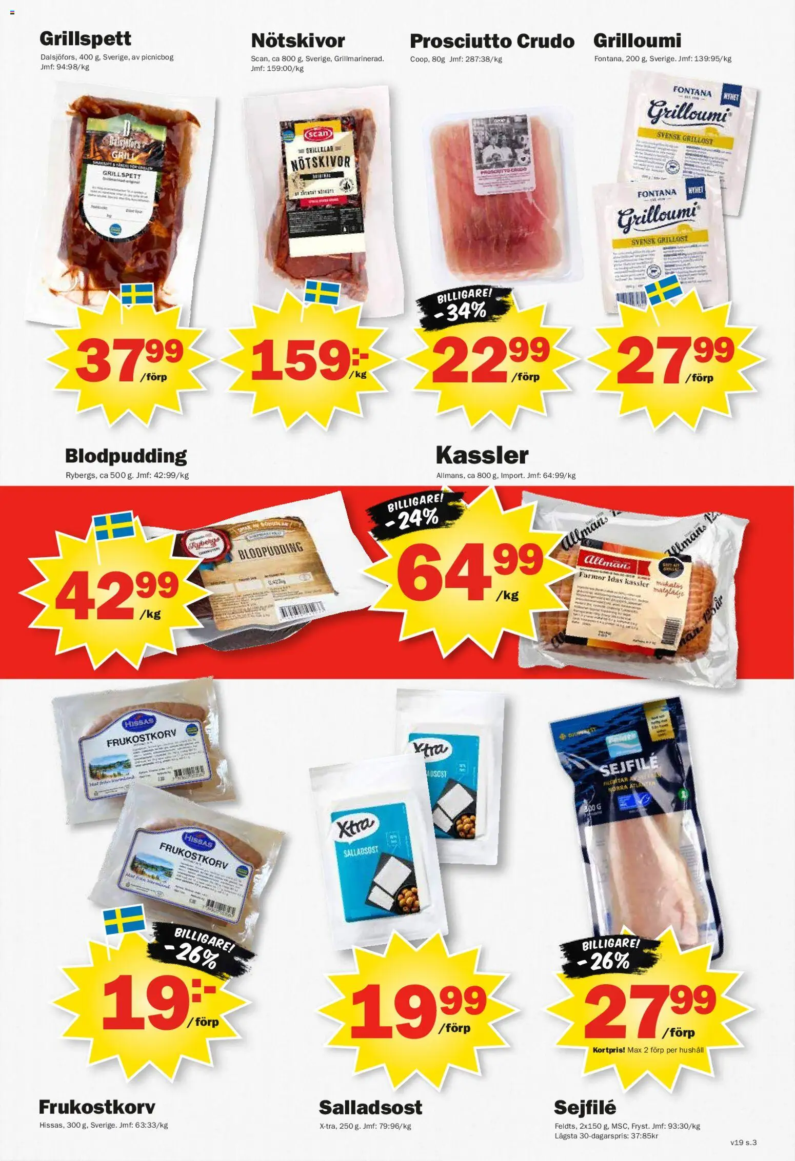 Pekås reklamblad aktuell från 04.05.2026 | Sida: 3 | Produkter: Grillspett, Kassler, Grillost
