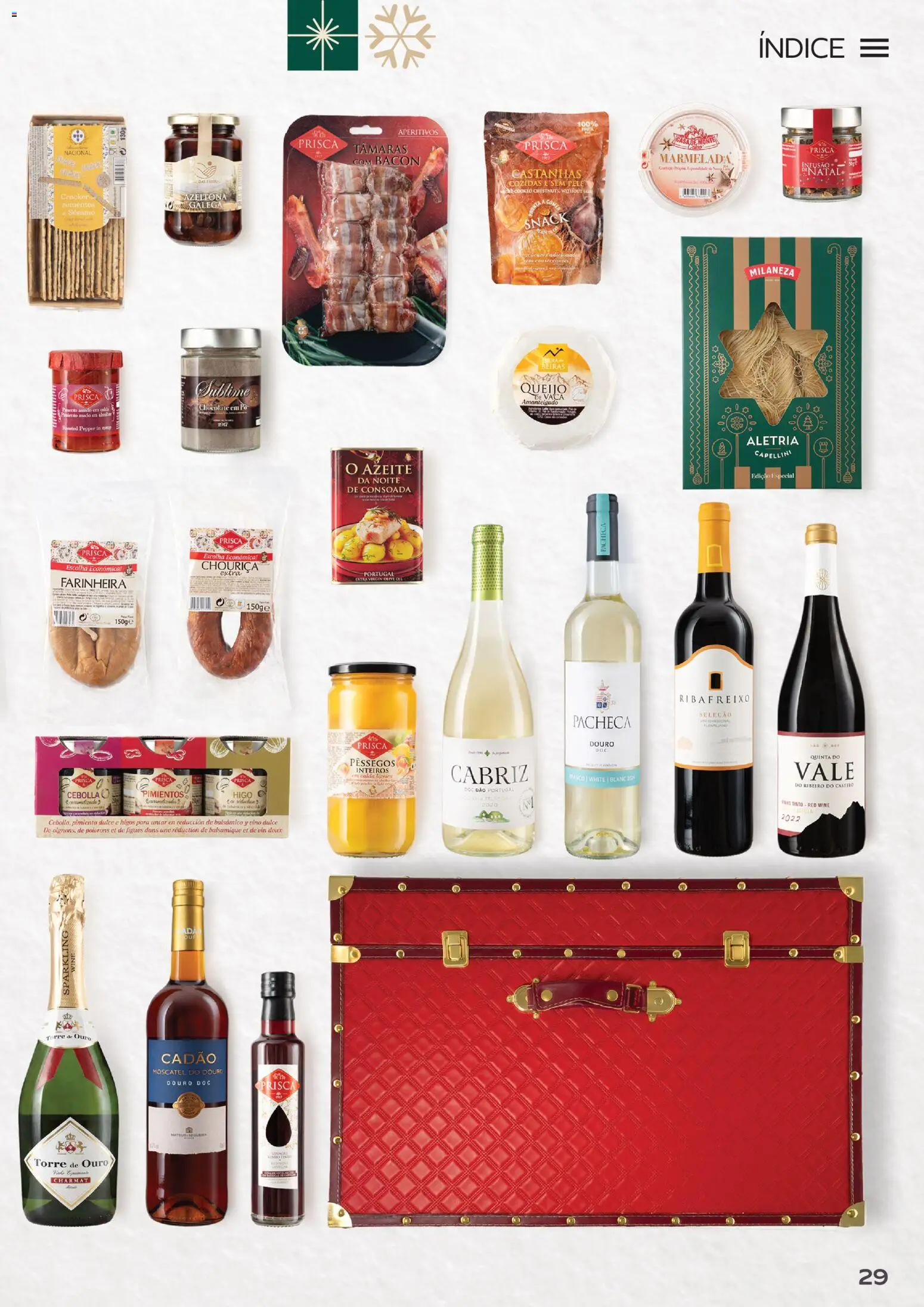 Continente Cabazes de Natal │ válido de 06/10/2026 | Página: 29 | Produtos: Azeite, Milaneza, Pêssegos, Pó