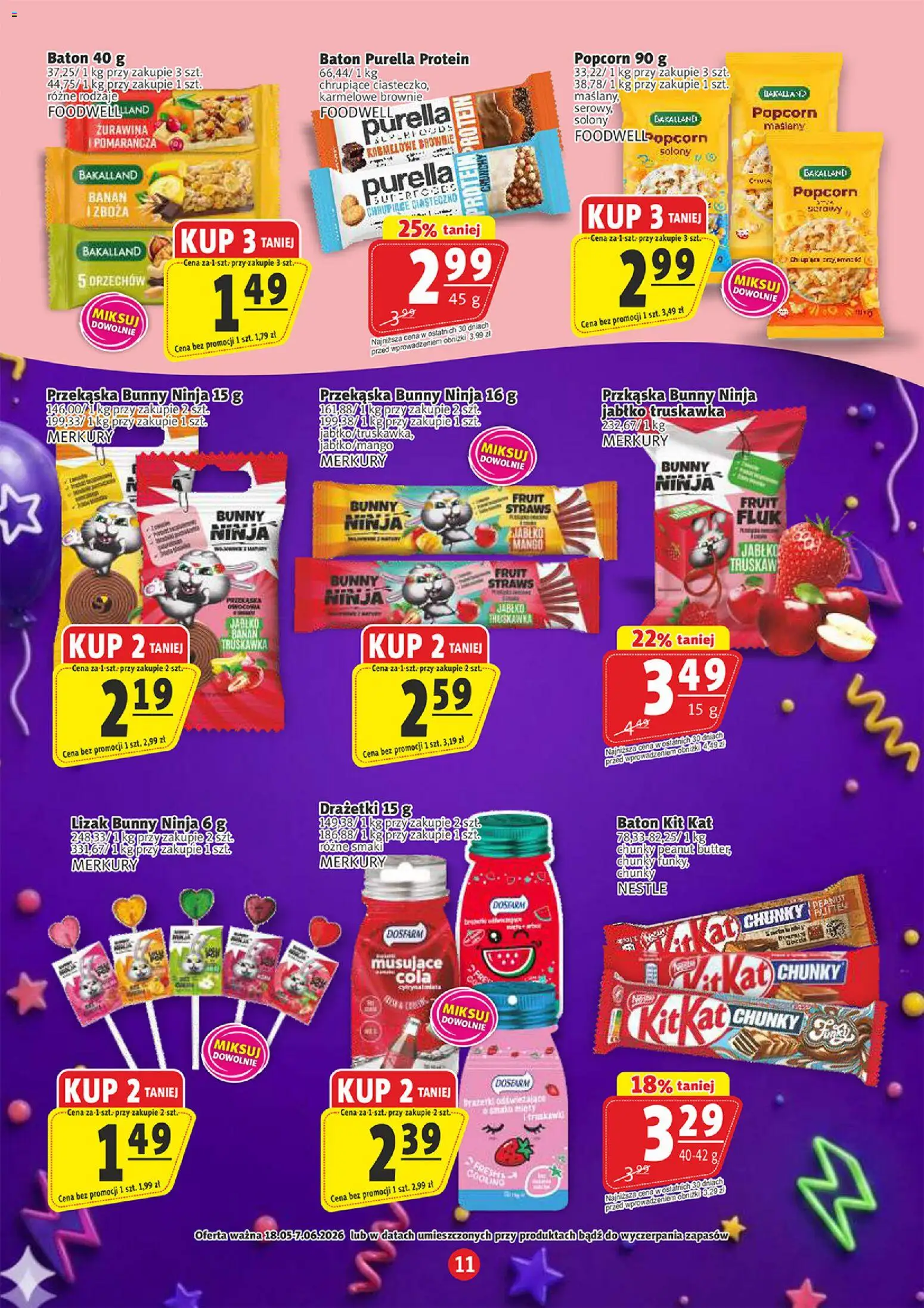 Prim Market gazetka - Dzień Dziecka od 18.05.2026 | Strona: 11 | Produkty: Żurawina, Baton, Brownie, Popcorn