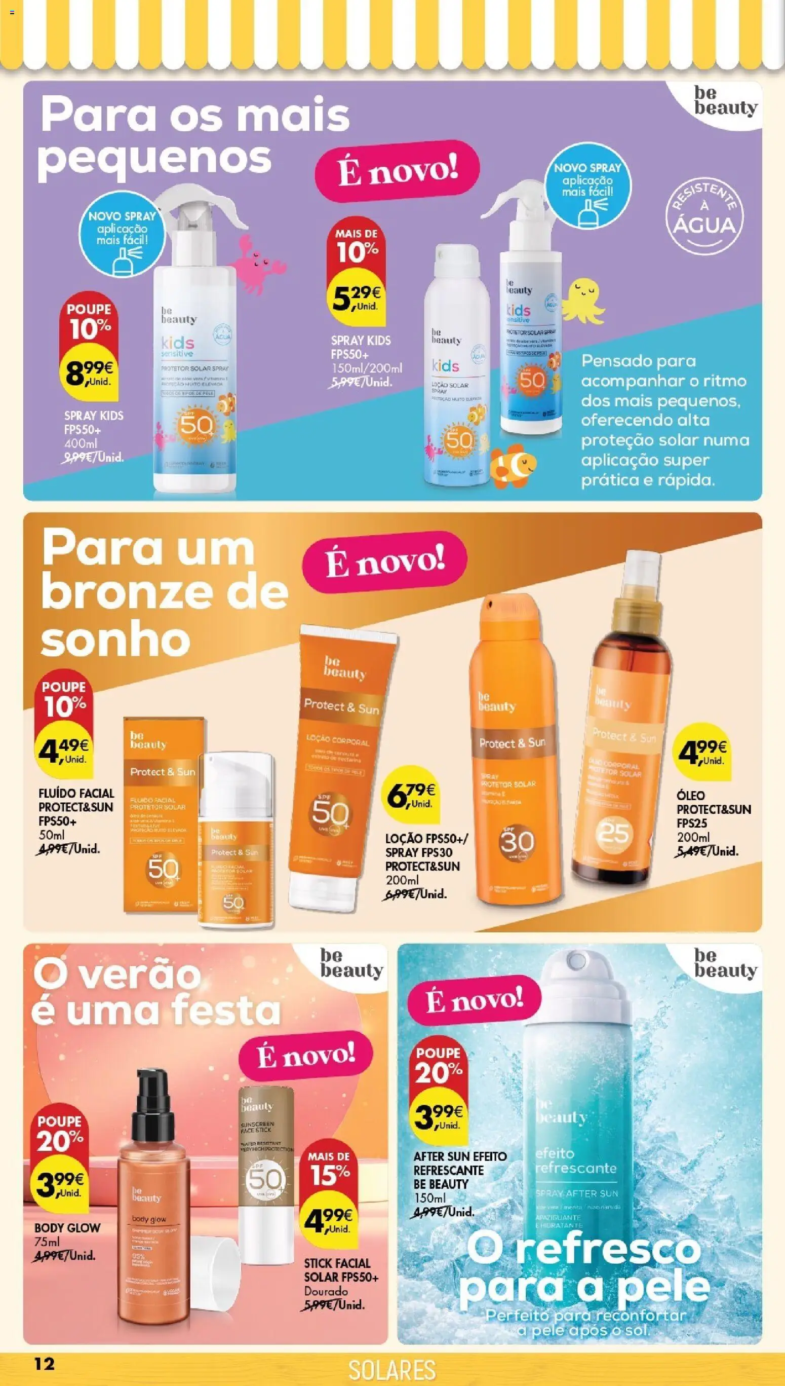 Pingo Doce folheto Especial Beleza │ válido de 21/07/2026 | Página: 12 | Produtos: Agua, Protetor solar, Óleo