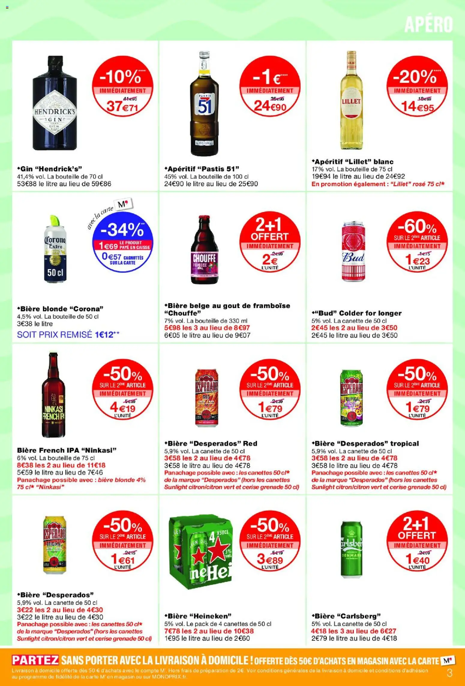 {H1} | Page: 3 | Produits: Desperados, Framboise, Bière, Pastis 51