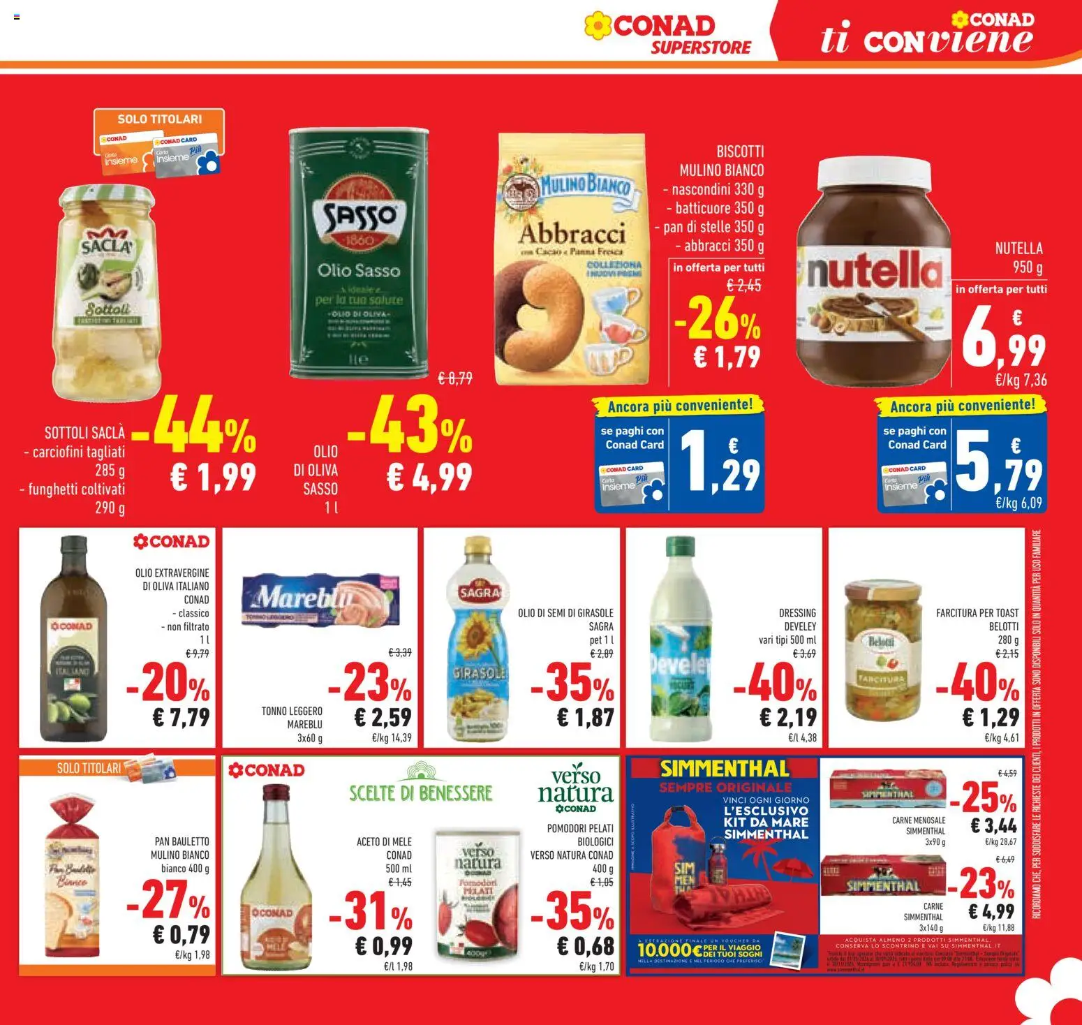Volantino Conad del 15/07/2026 | Pagina: 21 | Prodotti: Olive, Nutella, Aceto, Olio di Oliva