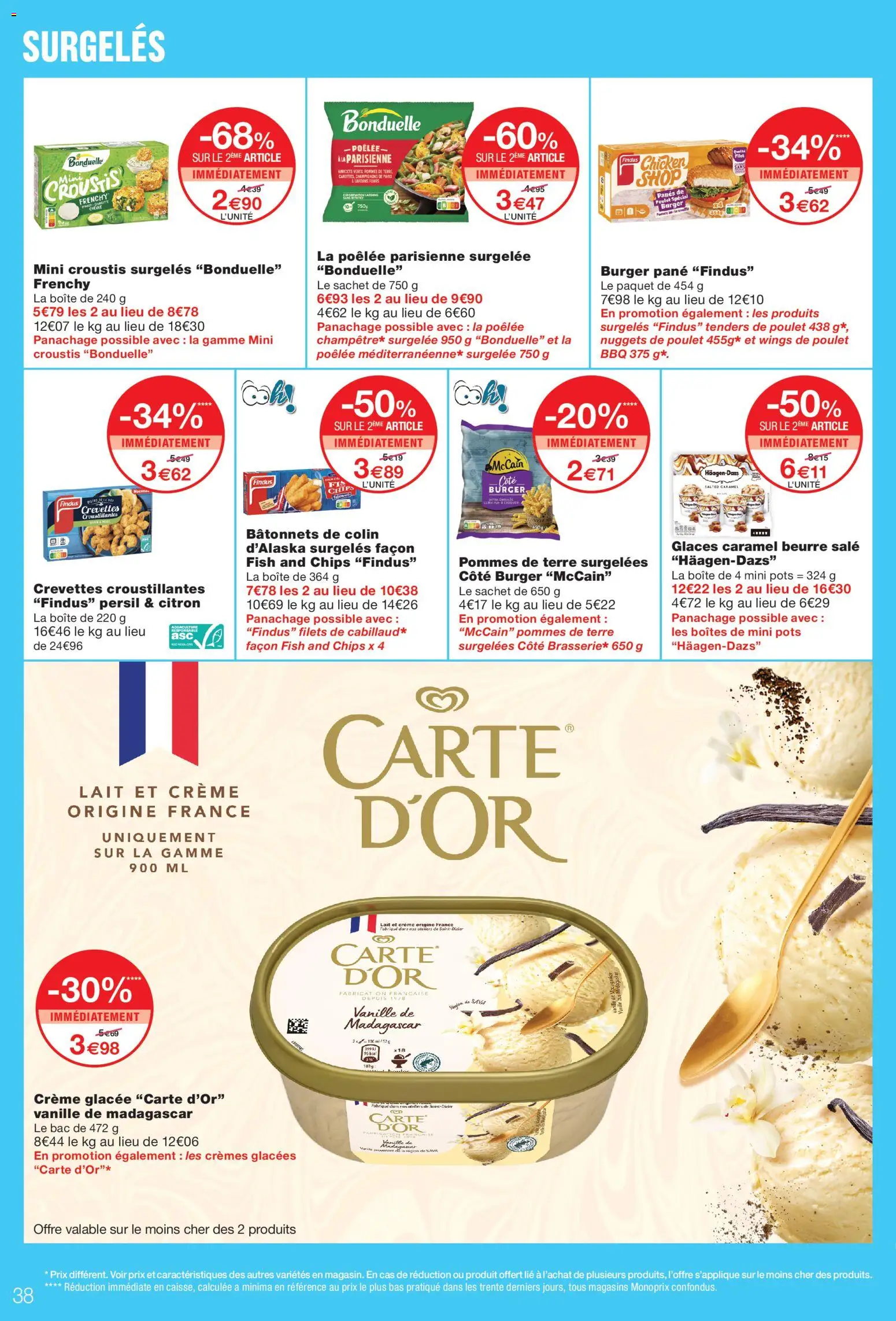 {H1} | Page: 38 | Produits: Champignons, Lardons, Pommes, Chips