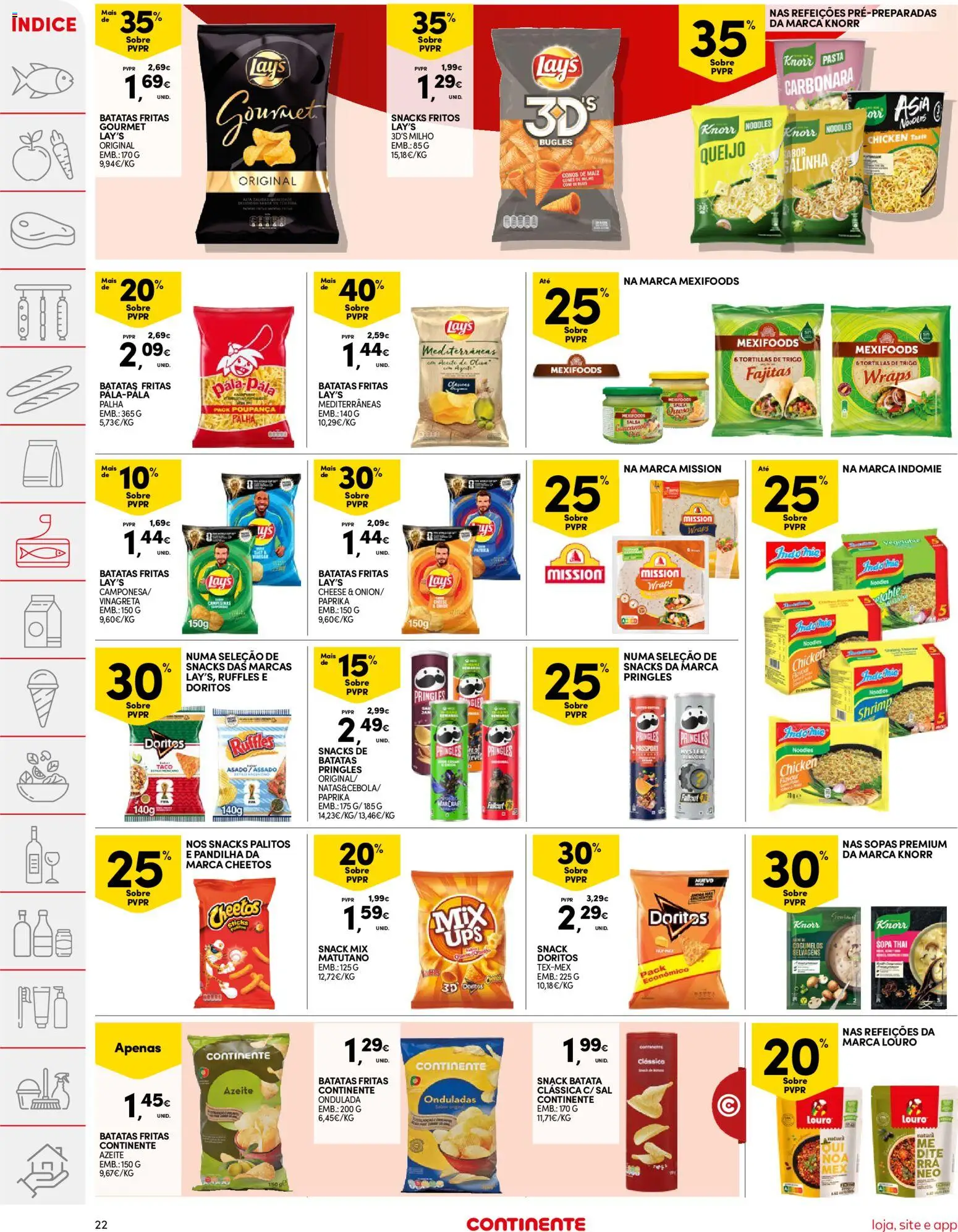 Continente folheto │ válido de 19.05.2026 | Página: 22 | Produtos: Louro, Knorr, Sal, Milho