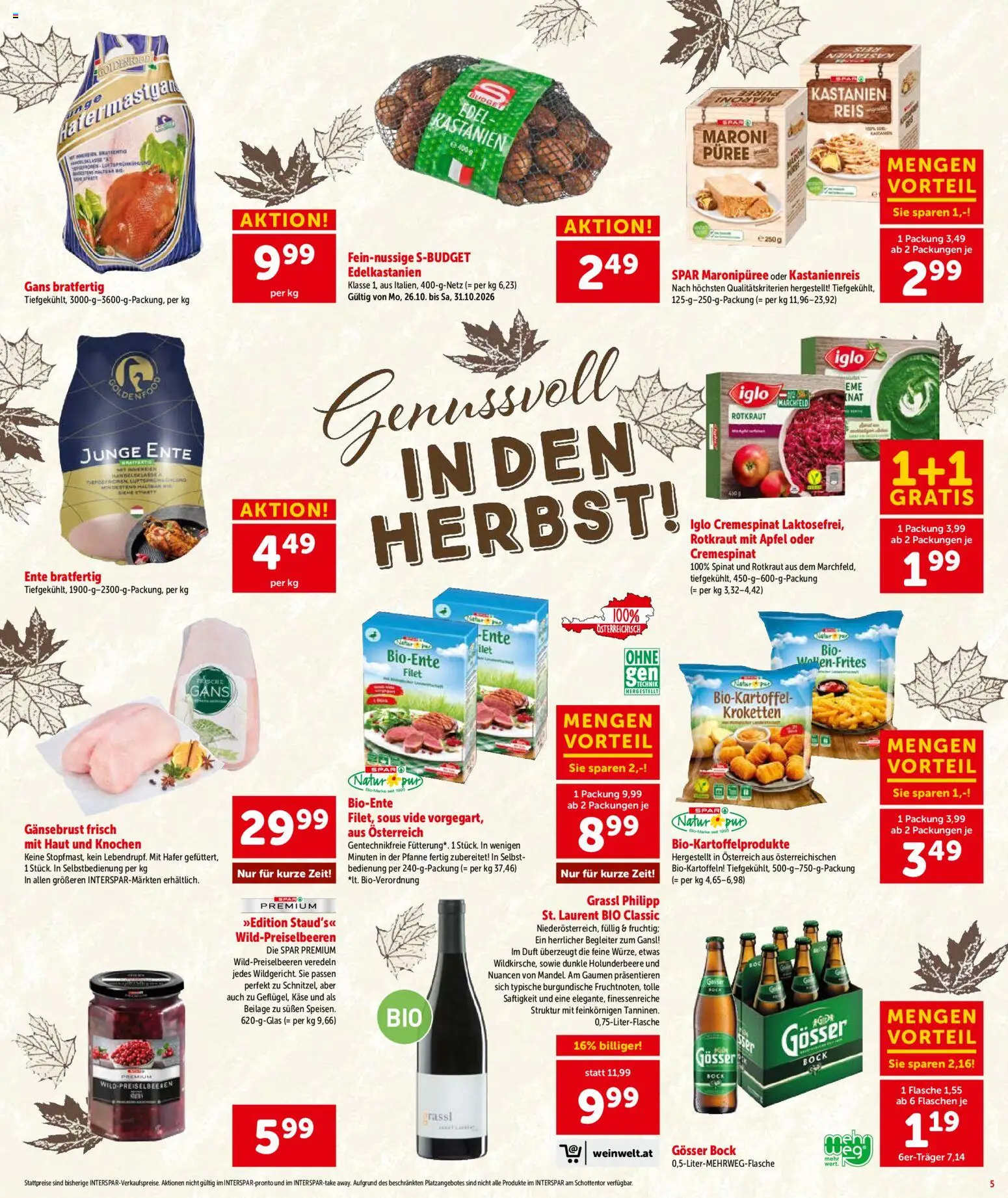 Interspar Broschüre gültig ab 27.10.2026 | Seite: 5 | Produkte: Gans, Duft, Äpfel, Reis