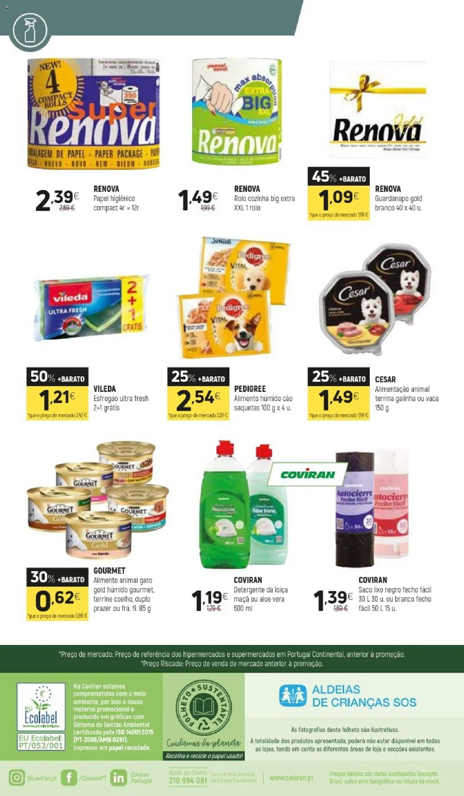 Coviran folheto │ válido de 28/07/2026 | Página: 16 | Produtos: Esfregão, Papel higiénico, Detergente, Maça