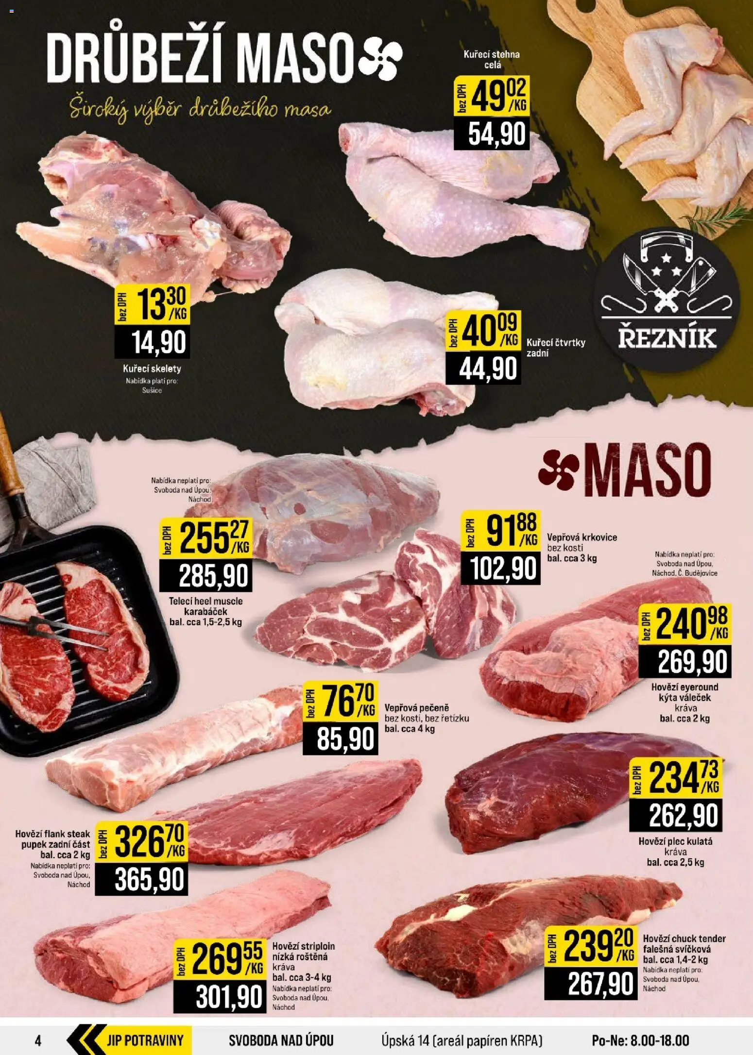 Jip leták - Cash & Carry od 21.10.2026 | Strana: 4 | Produkty: Hovězí, Vepřová pečeně, Roštěná, Váleček