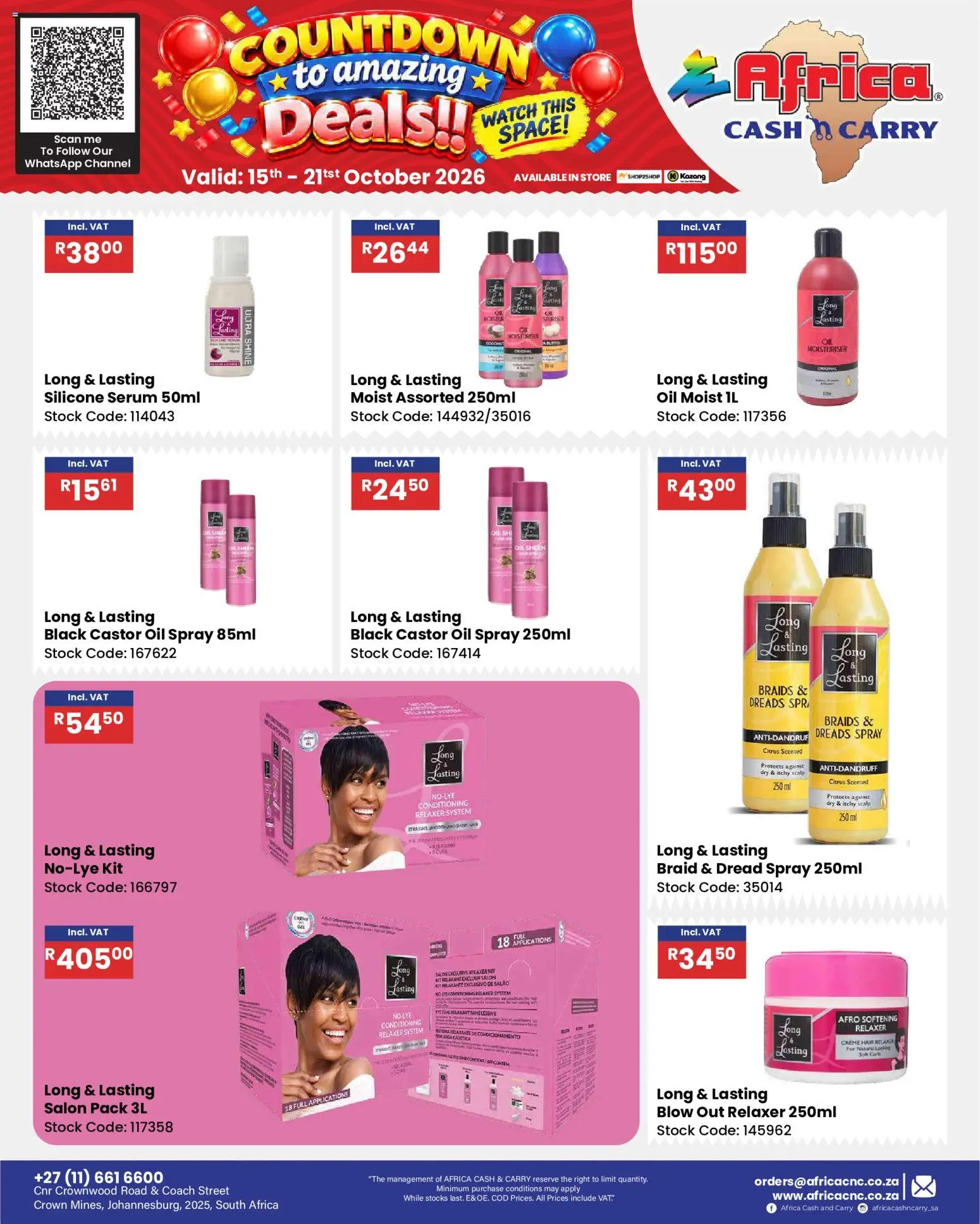 New Africa Cash & Carry catalogue – valid from 15/10/2026 | Page: 59 | Products: Serum, Watch, Oil, Relaxer