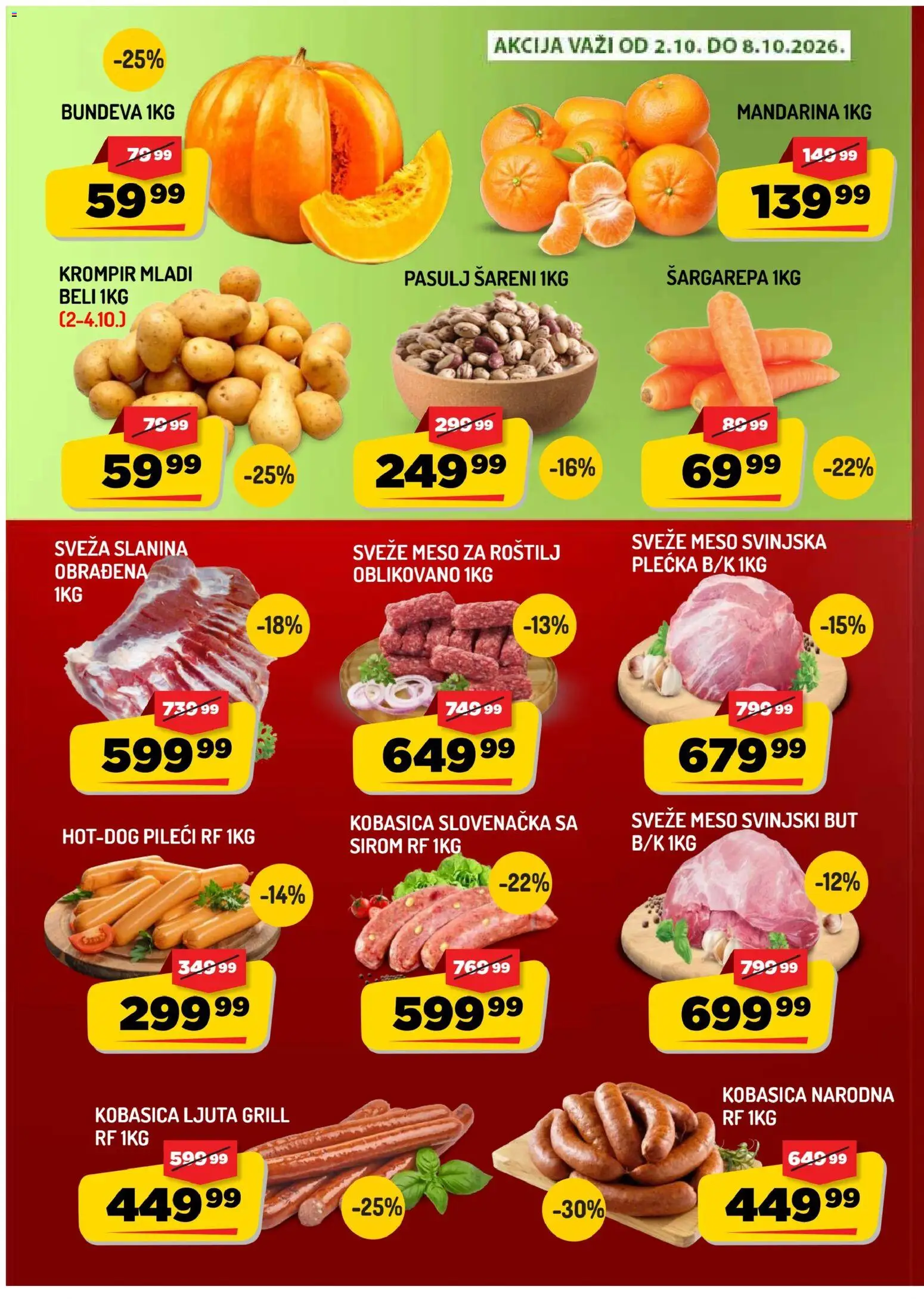 Aman katalog - važi od 02.10.2026 | Strana: 2 | Proizvode: Bundeva, Hot dog, Svinjski but, Svinjska plećka