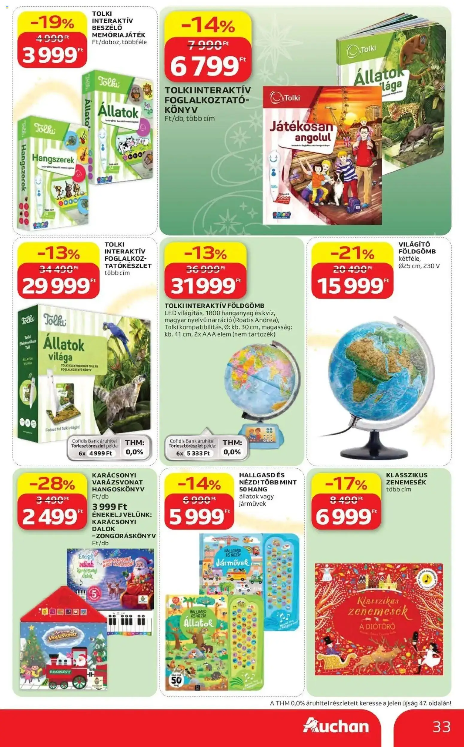 Auchan Karácsonyi ajánlataink Kecskemét - 2026.10.22. -tól/töl > akció, lapozható szórólap 🛍️ | Oldal: 33 | Termékek: Játék, Elem, Könyv, LED