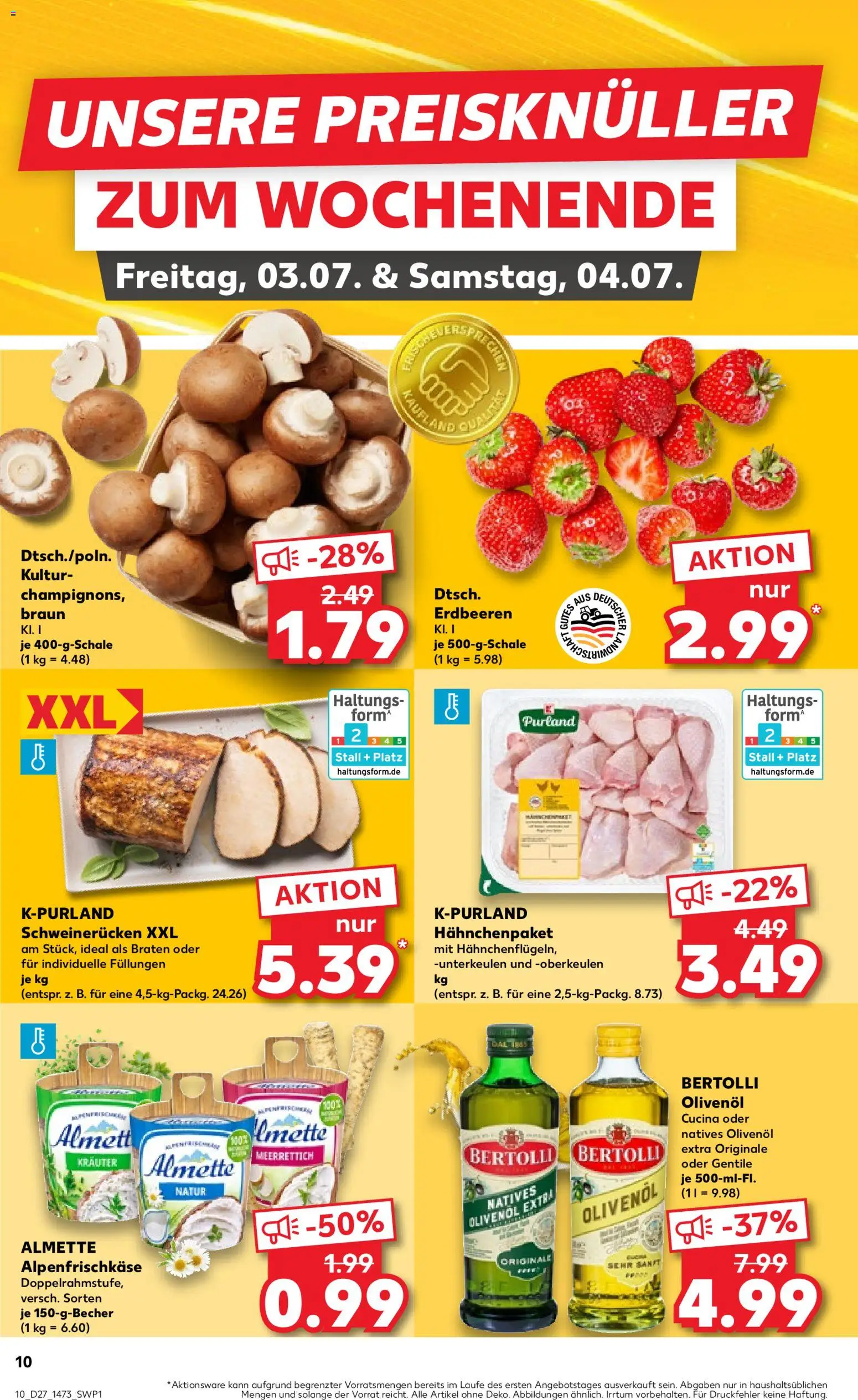 Kaufland Prospekt – gültig ab 02.07.2026 | Seite: 10 | Produkte: Almette, Olivenol, Schweinerucken, Erdbeeren