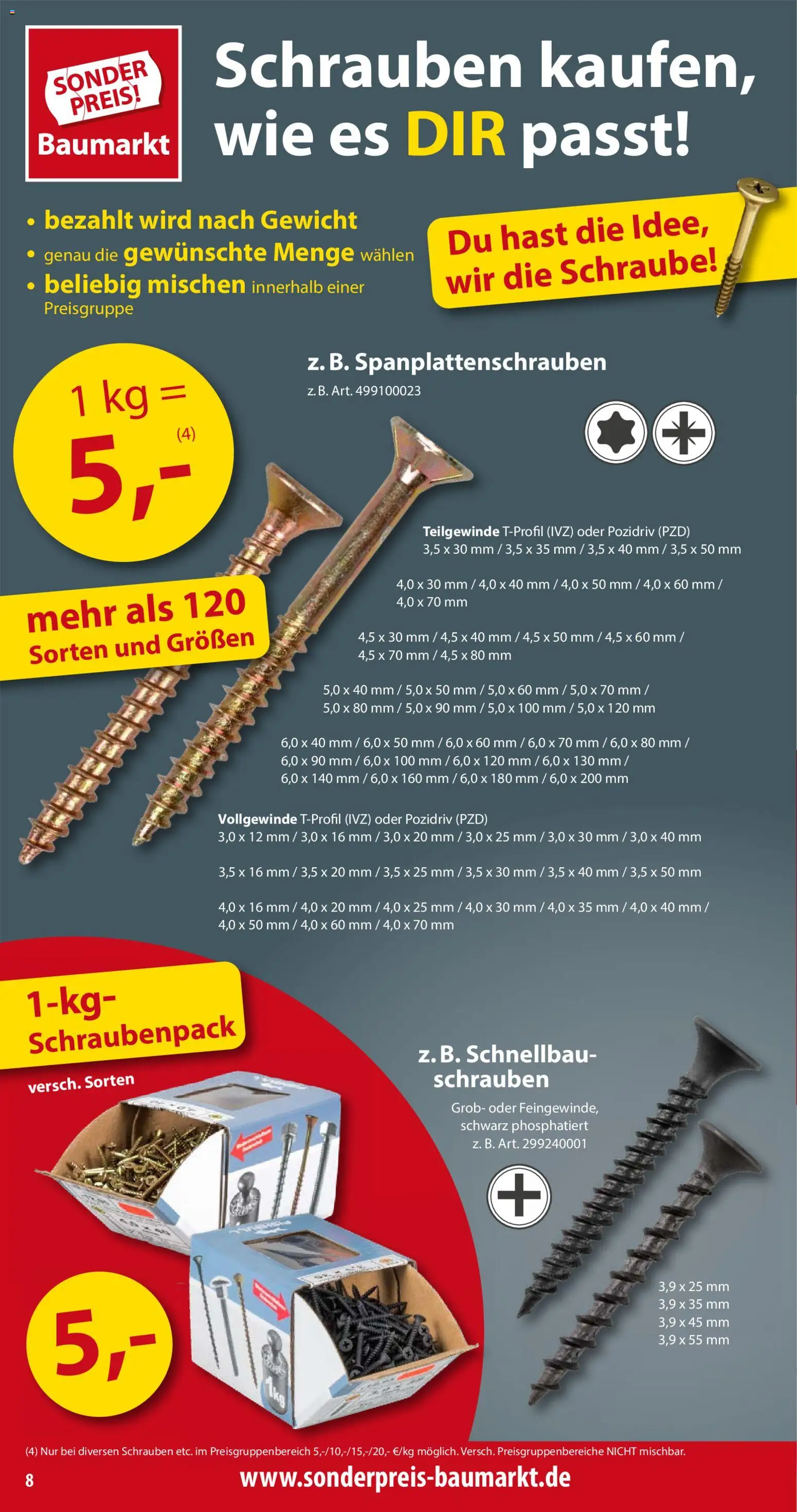 Sonderpreis Baumarkt Prospekt – gültig ab 12.09.2026 | Seite: 8 | Produkte: Gewicht