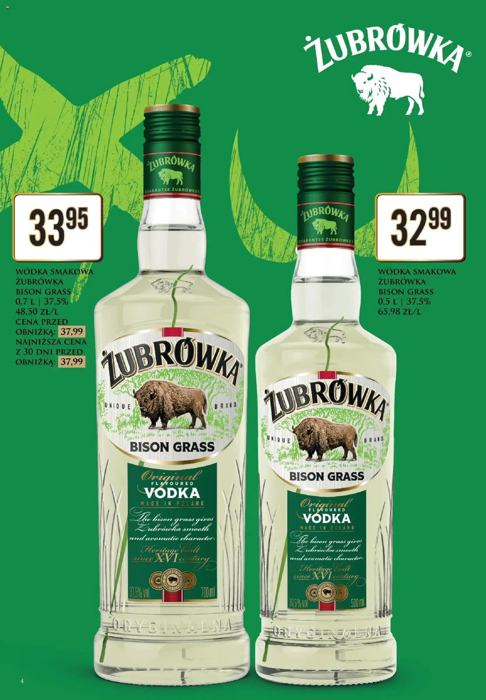 Dino gazetka - Katalog alkoholowy od 05.10.2026 | Strona: 4 | Produkty: Wódka smakowa, Żubrówka, Vodka, Wódka