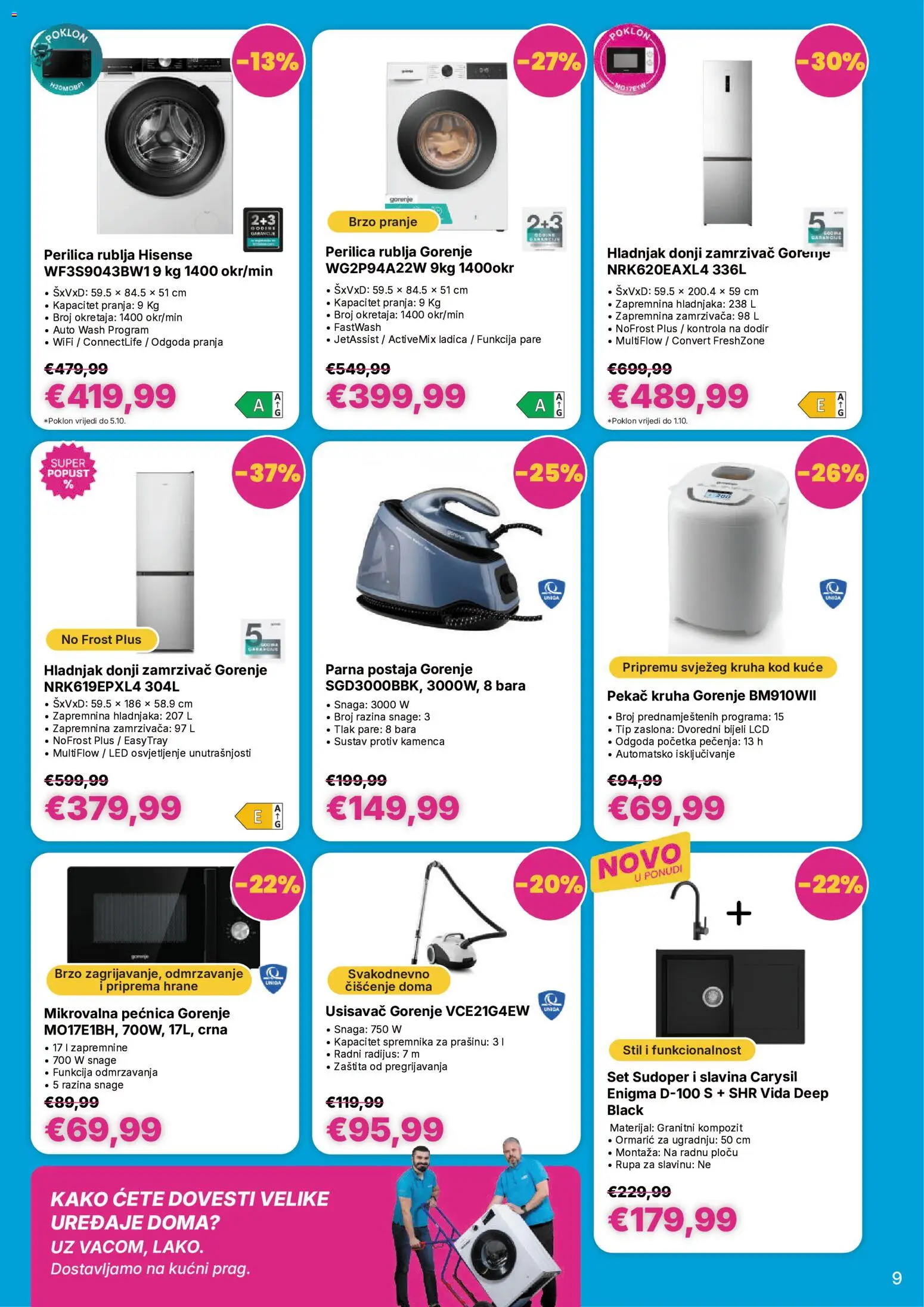 Vacom katalog | vrijedi od 12.08.2026 | Stranica: 9 | Proizvodi: Led, Hladnjak, Zamrzivač, Pećnica