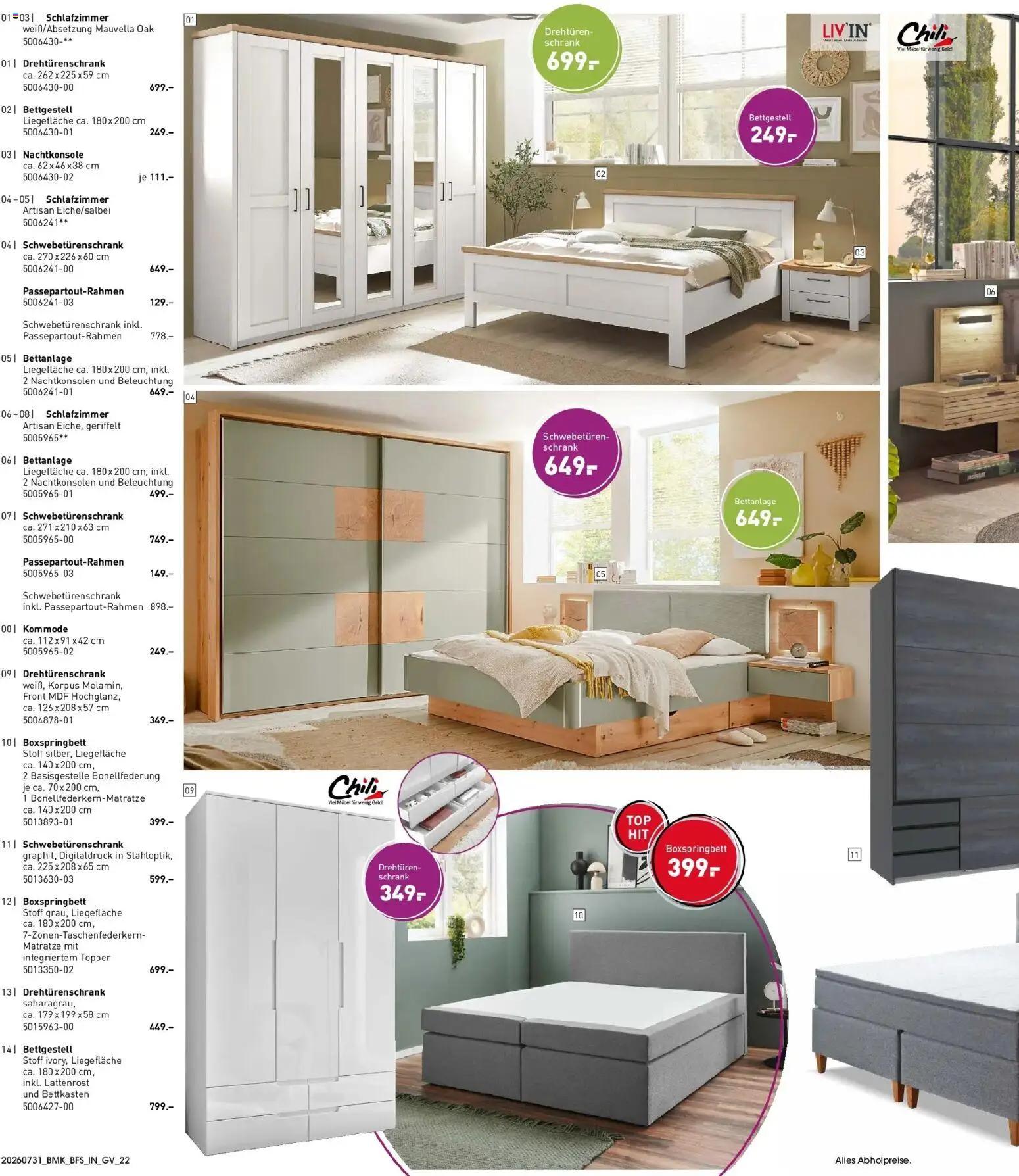 Möbel Martin Happy Days – gültig ab 31.07.2026 | Seite: 22 | Produkte: Matratze, Kommode, Topper, Schrank
