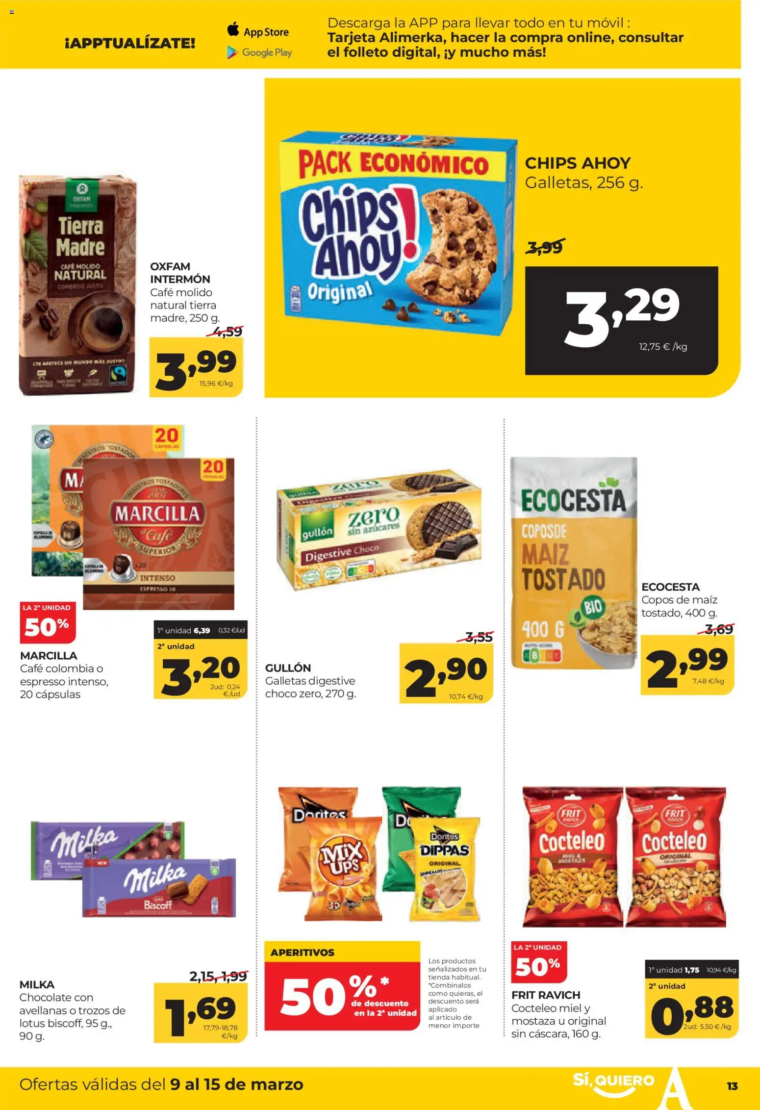 Alimerka folleto Asturias │ válido desde el 09.03.2026 | Página: 13 | Productos: Ψηφιακή κάμερα, Café, Chocolate, Copos