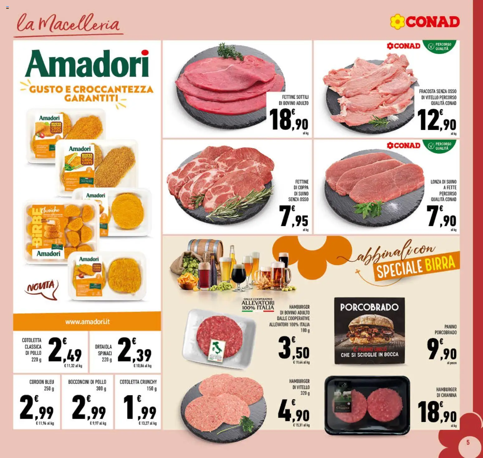 Volantino Conad del 17.06.2026 | Pagina: 5 | Prodotti: Bovino, Pollo, Vitello, Hamburger