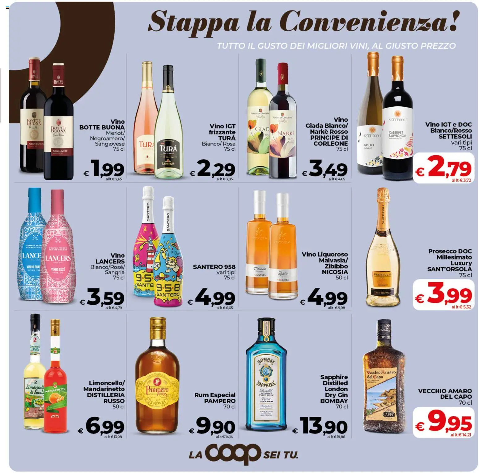 Volantino COOP del 30/07/2026 | Pagina: 25 | Prodotti: Gin, Vino, Rum, Amaro