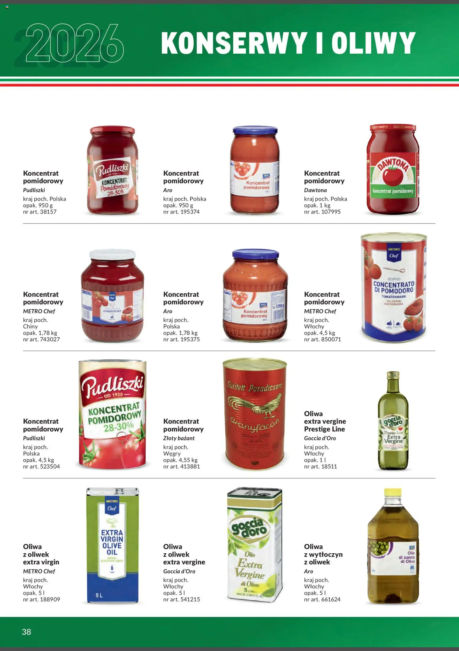 Makro Gazetka - Italia od 01.02.2026 | Strona: 38 | Produkty: Oliwa z oliwek, Koncentrat pomidorowy