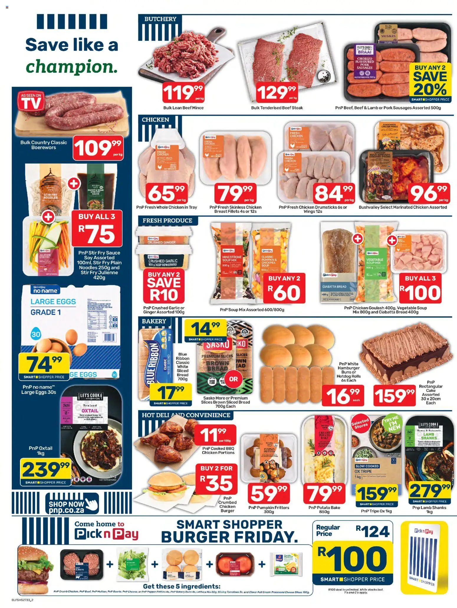 New Pick n Pay catalogue – valid from 25/08/2026 | Page: 2 | Products: Boerewors, Tomatoes, Thighs, Pepper